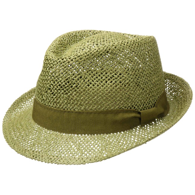 Lipodo Chapeau En Paille Acapulco Noir – Pork Pie Élégant Made In Italy, Ruban Gros Grain, Homme/Femme, Plage Été Printemps