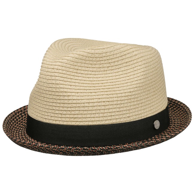 Chapeau De Paille Traveller Lierys Femme/Homme - Fabriqué En Italie - Bandeau En Cuir - Bord 7 Cm - Idéal Printemps-Été