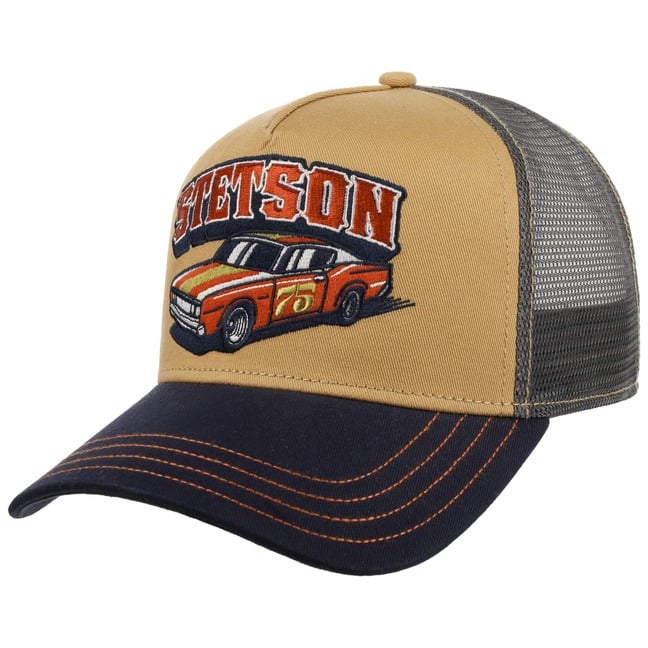 Casquette Trucker Stetson Muscle Car 75 Pour Homme - Snapback Réglable En Mesh - Visière 6 Cm - Printemps, Été, Automne, Hiver