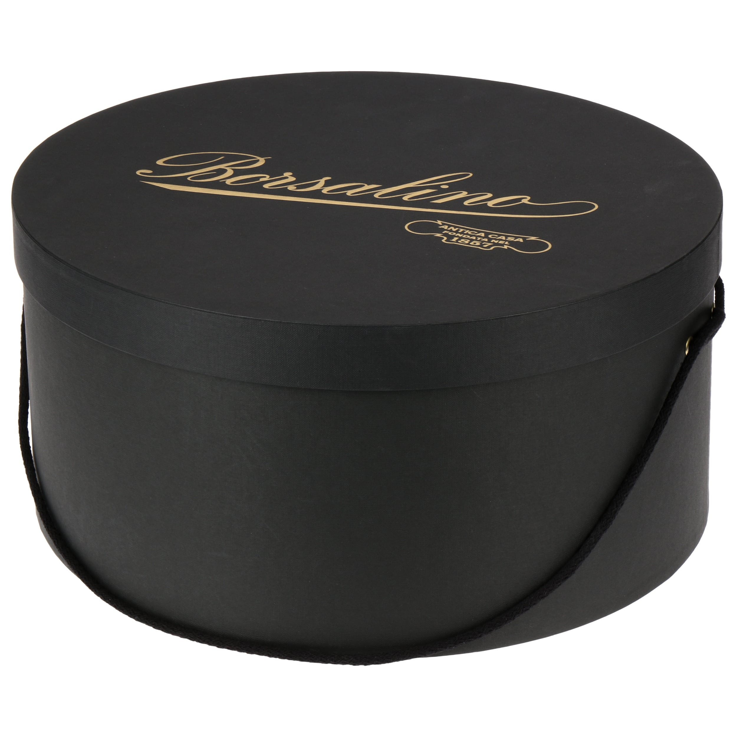 Grande Boîte à Chapeaux Ronde Noire Avec Ruban - Boîte Carton Élégante Diamètre 36cm