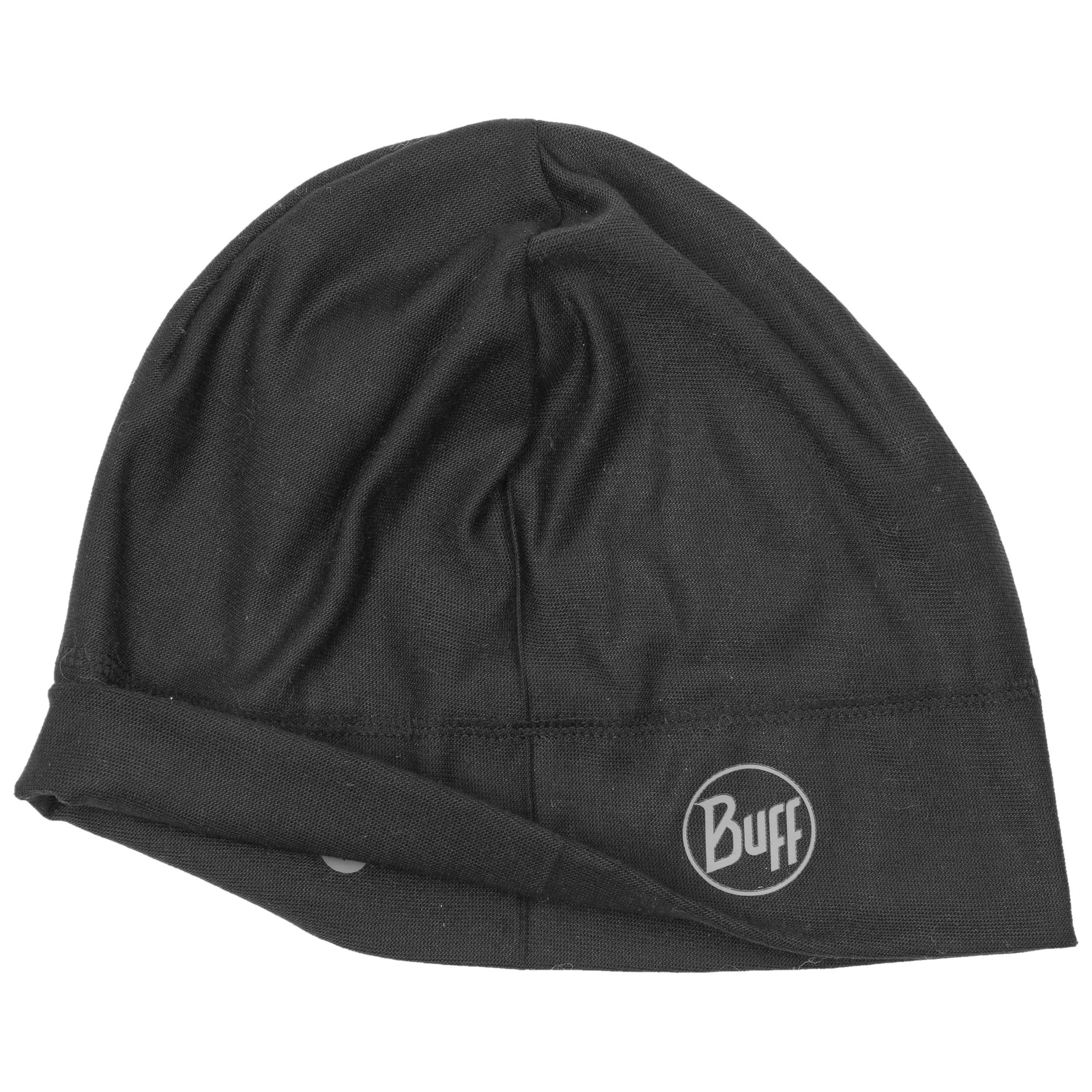 Bonnet De Pluie Buff Solid Black S/M - Imperméable 5000 Mm, Respirant, Ajustable Et Réfléchissant