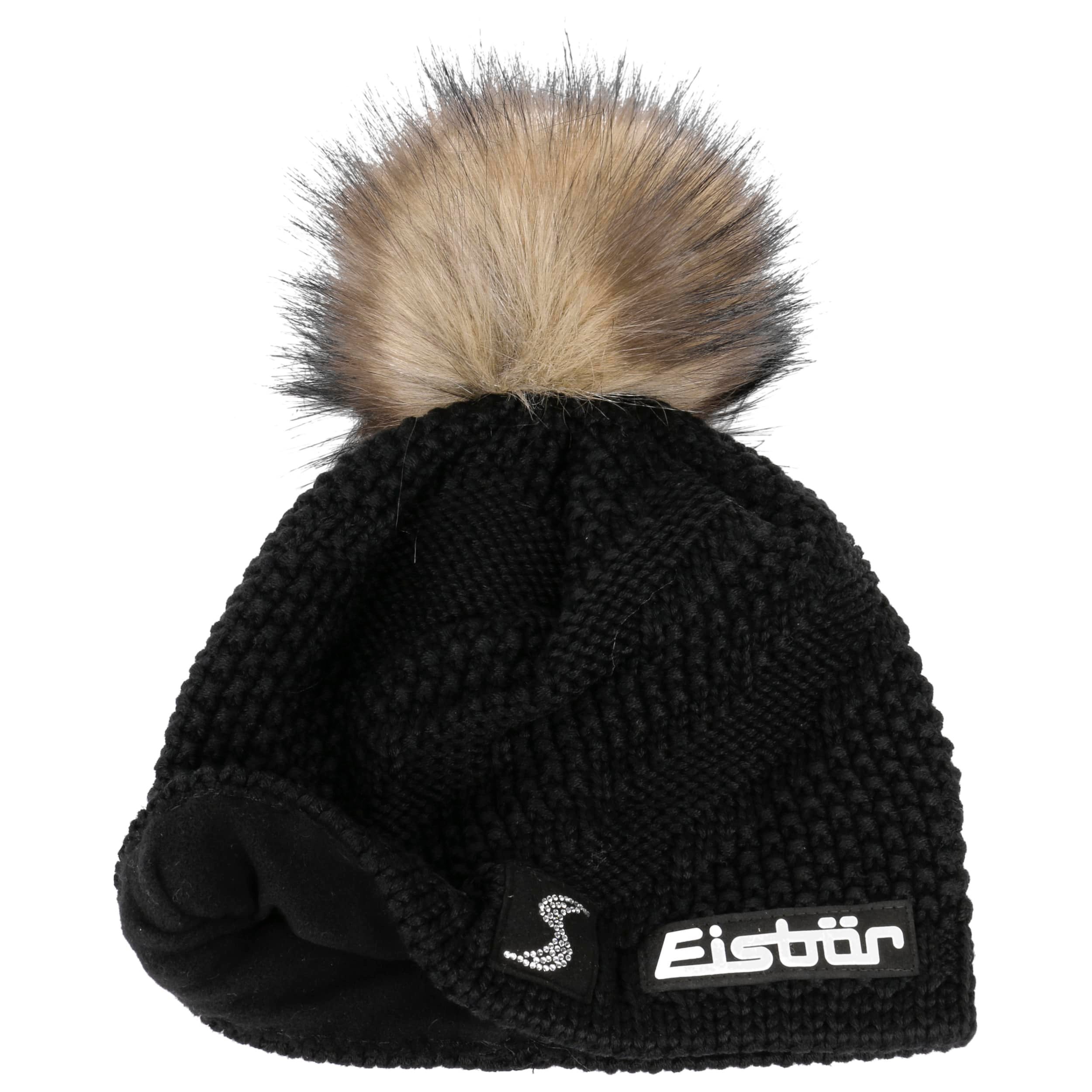 Bonnet Femme Eisbar Mikata Lux MU – Gris Graphite – Pompon Fourrure Artificielle – 30620-008