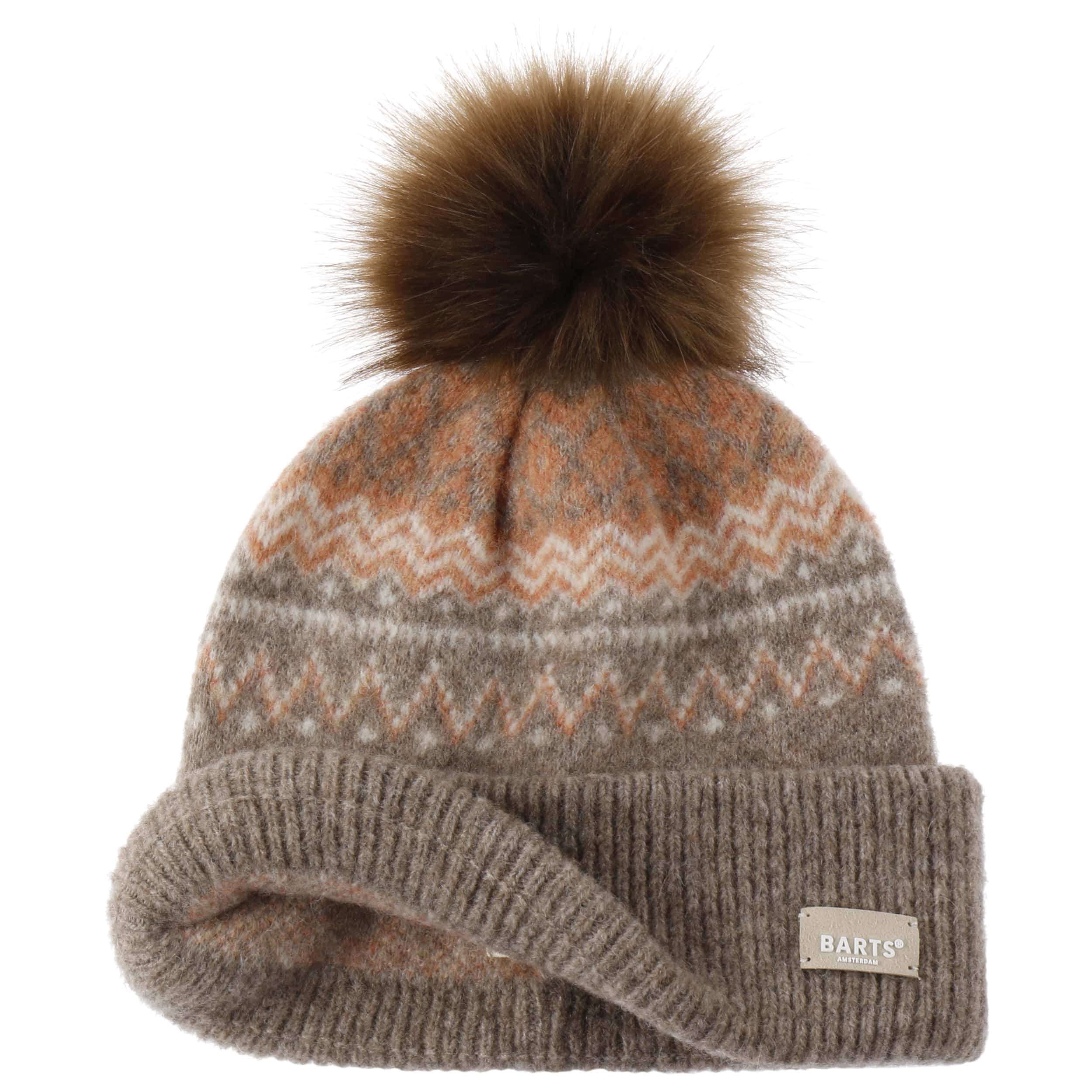 Bonnet Pompon Marron Sylin Herman, Bonnet Laine Homme Femme Livré 48h