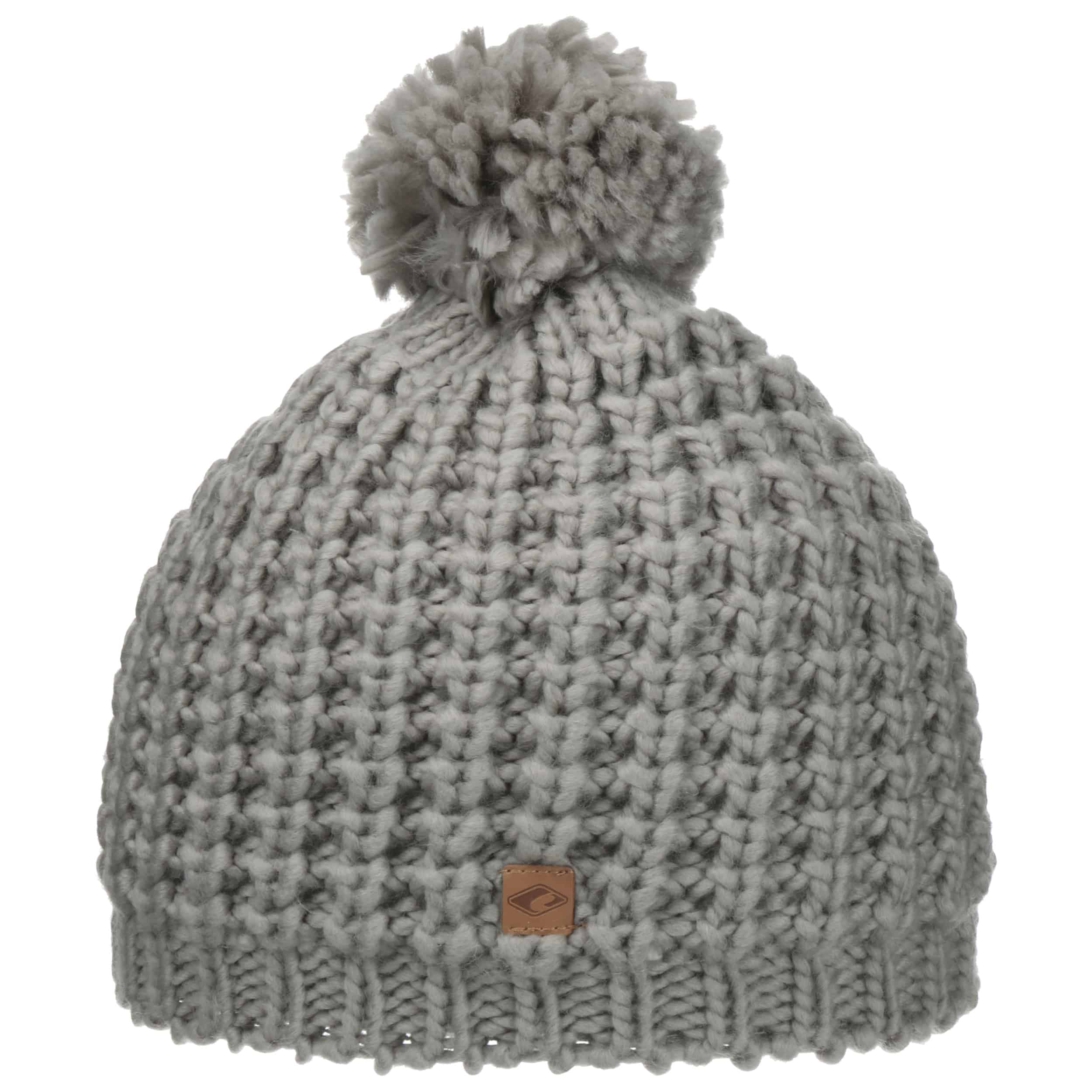 Bonnet Côtelé à Pompon - Beige - Femme