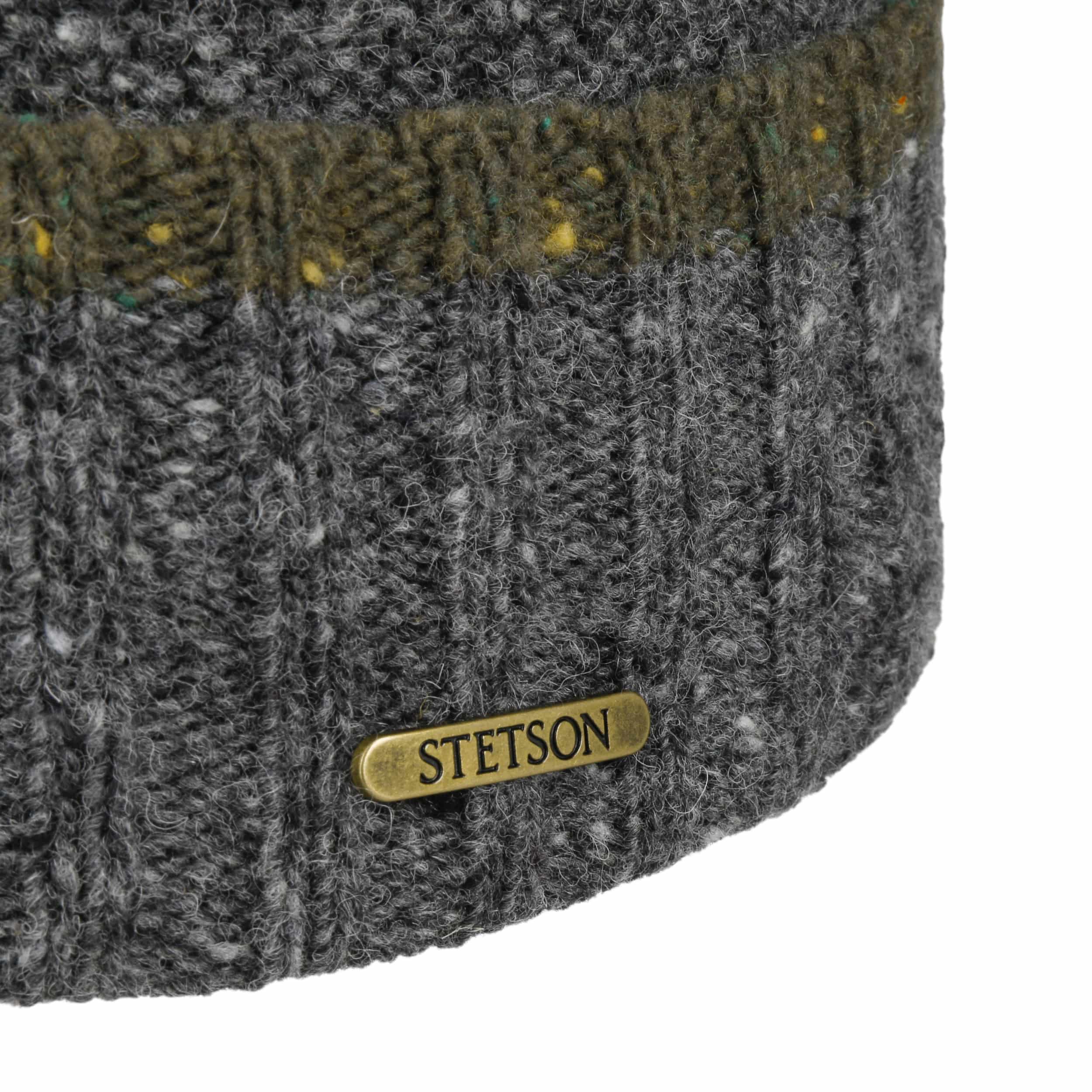 Stetson Bonnet En Tricot Georgia Wool Femme/Homme - Made In Germany Pour L'hiver Avec Revers, Revers Automne-Hiver - Taille Unique Anthracite