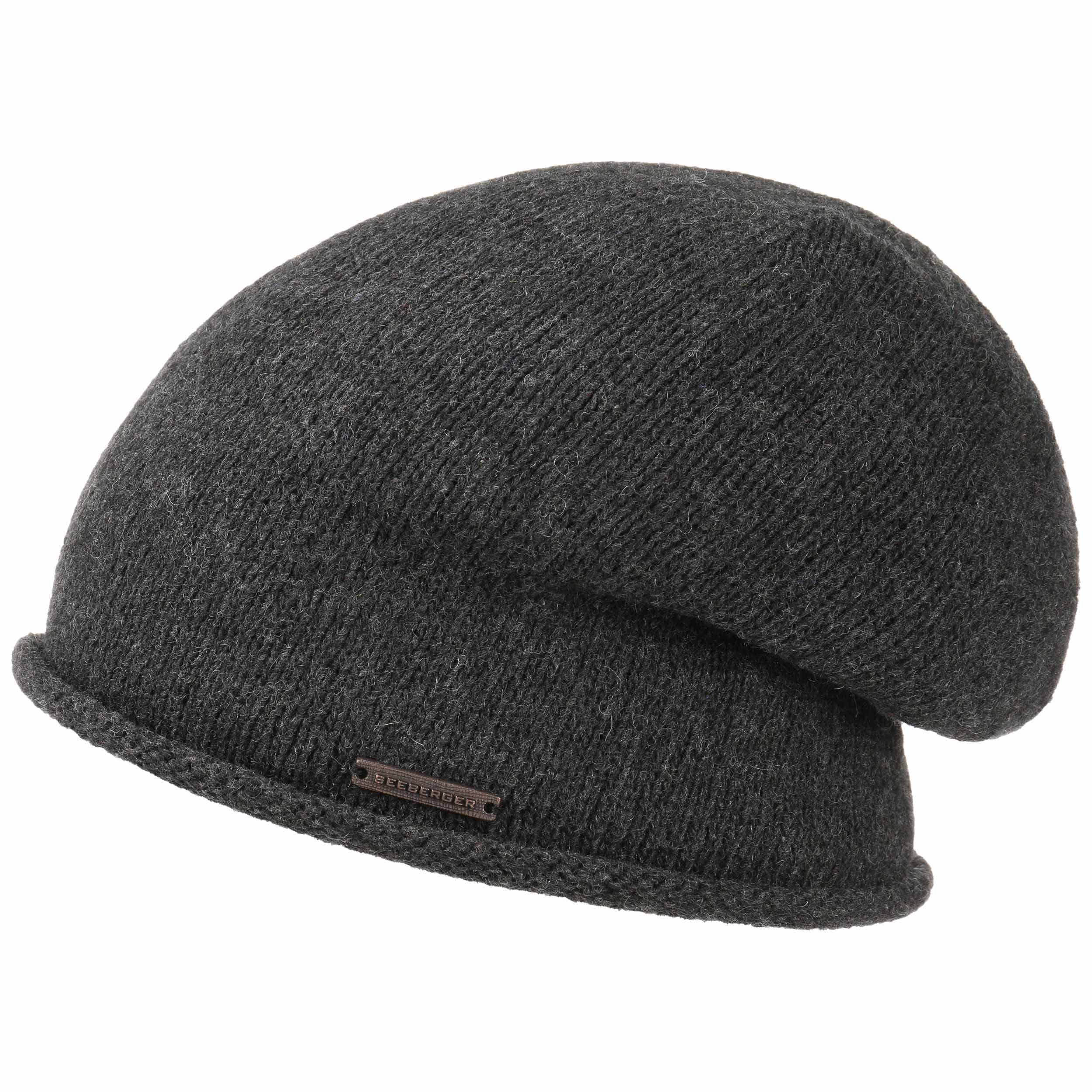 Bonnet Cachemire à Bord Roulé By Seeberger Noir One Size Unisex