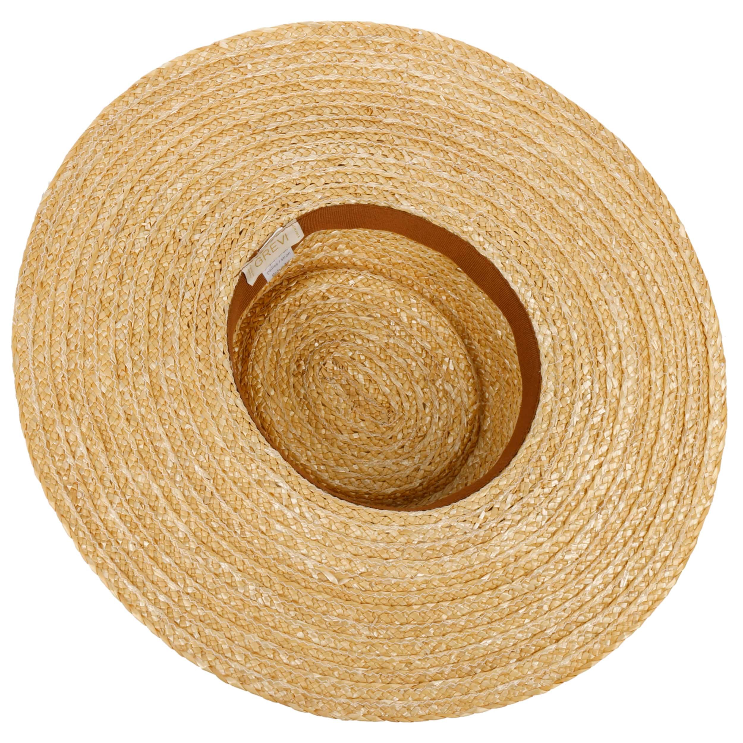 Chapeau De Canotier En Paille Lipodo Made In Italy - Style Rétro Élégant Homme/Femme