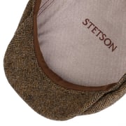 Casquette Stetson Brooklin En Laine - Modèle Herringbone Noir Avec Visière Et Doublure Coton - Automne-Hiver