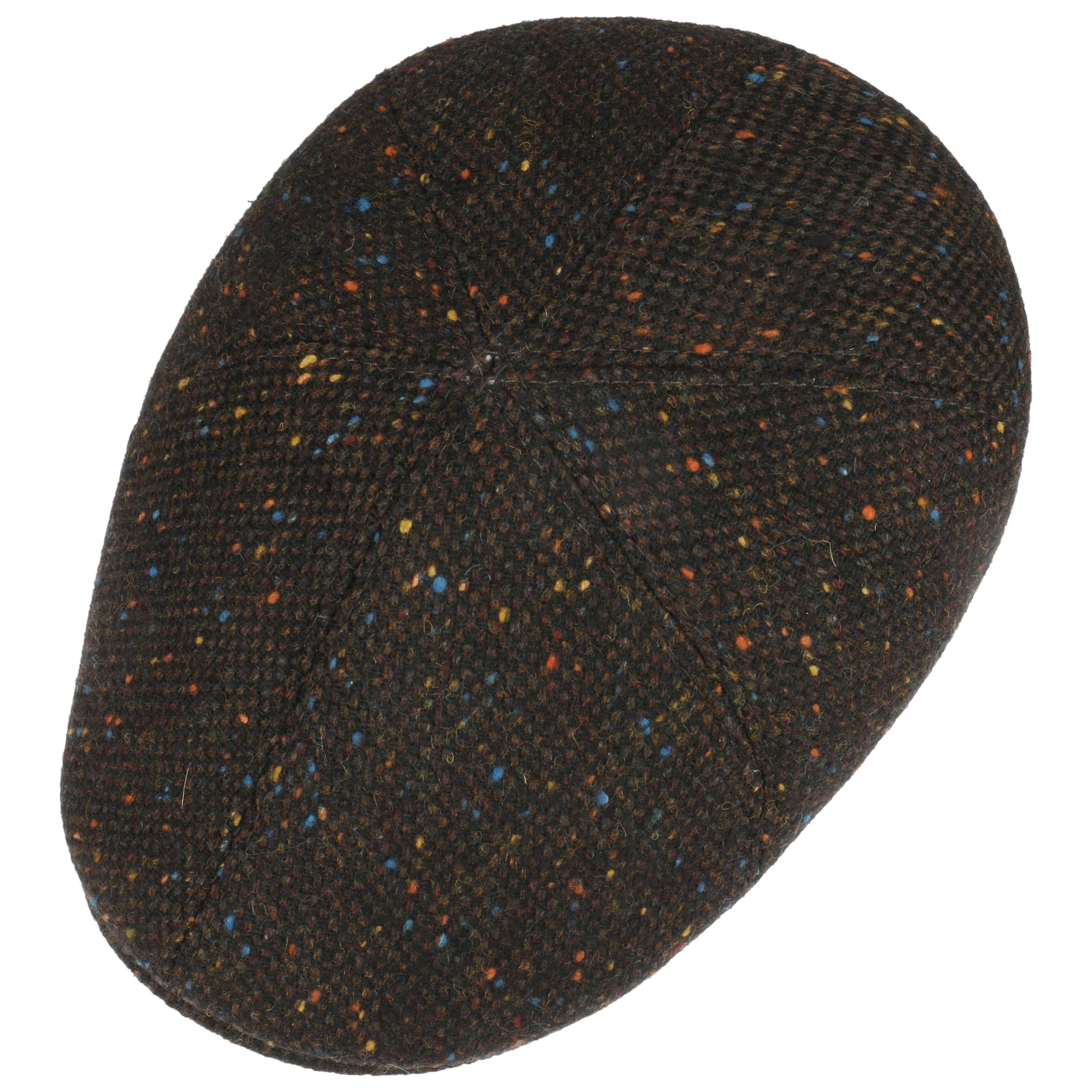 Chapeau Plat En Tweed Irlandais Donegal - Motif Chevrons Marron - Fait Main - Neuf Avec étiquettes