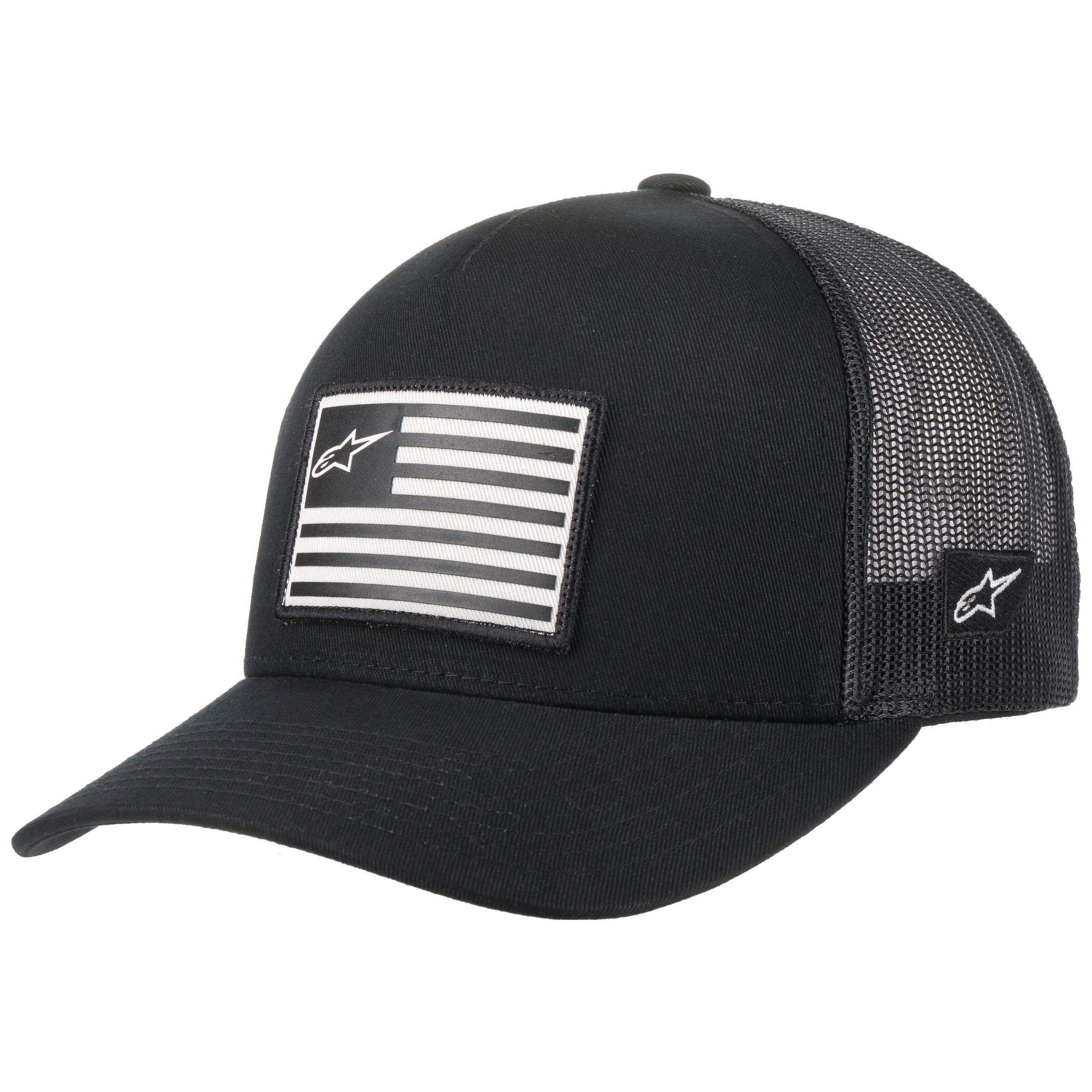 Texas Chapeau Drapeau - Texas Trucker Casquette Baseball TX Drapeau d'État Snapback Golf Hat, Noir - Gris/Noir Patch, L