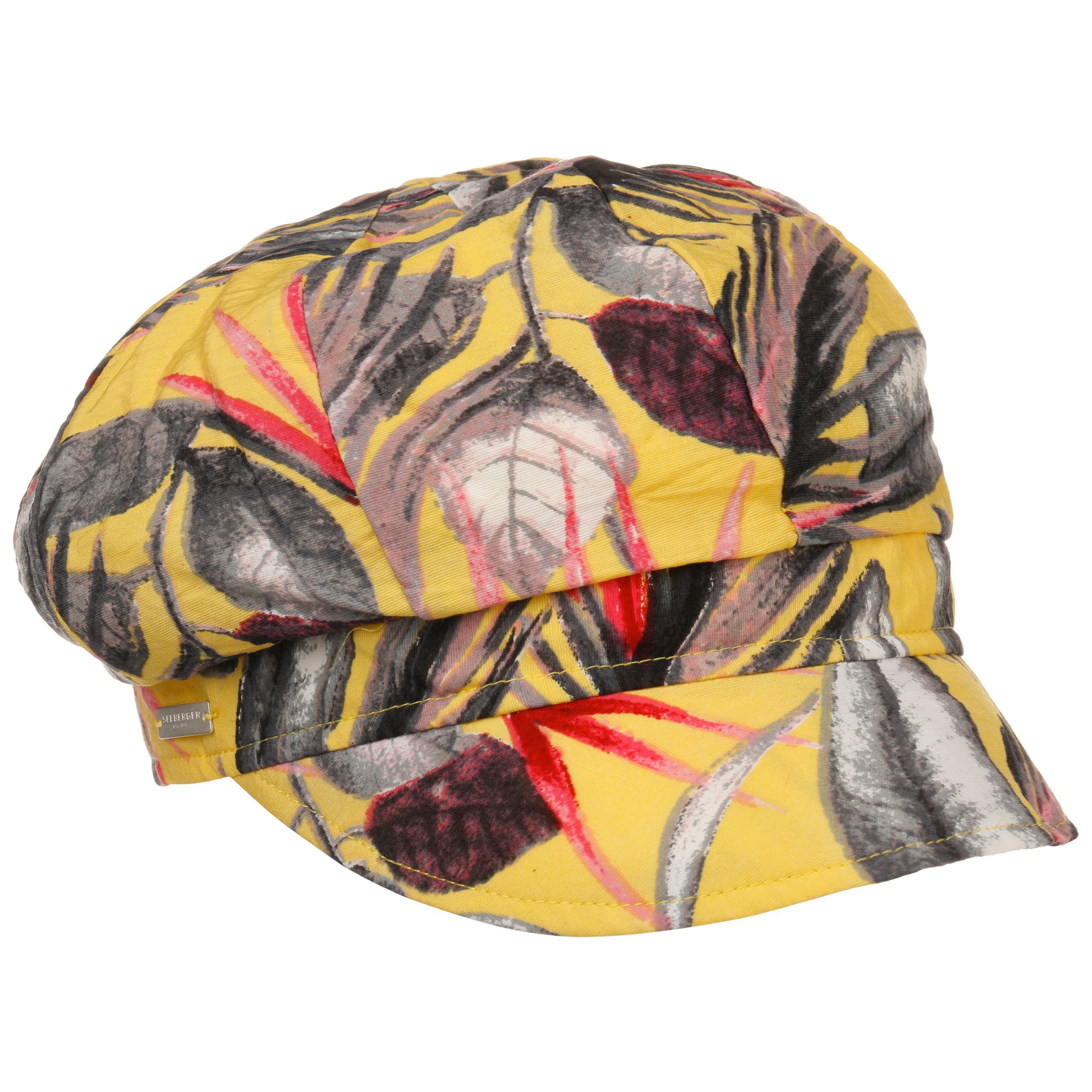 Seeberger Casquette Gavroche Pioltella à Motif Feuilles Multicolores - Taille Unique 55-60 Cm