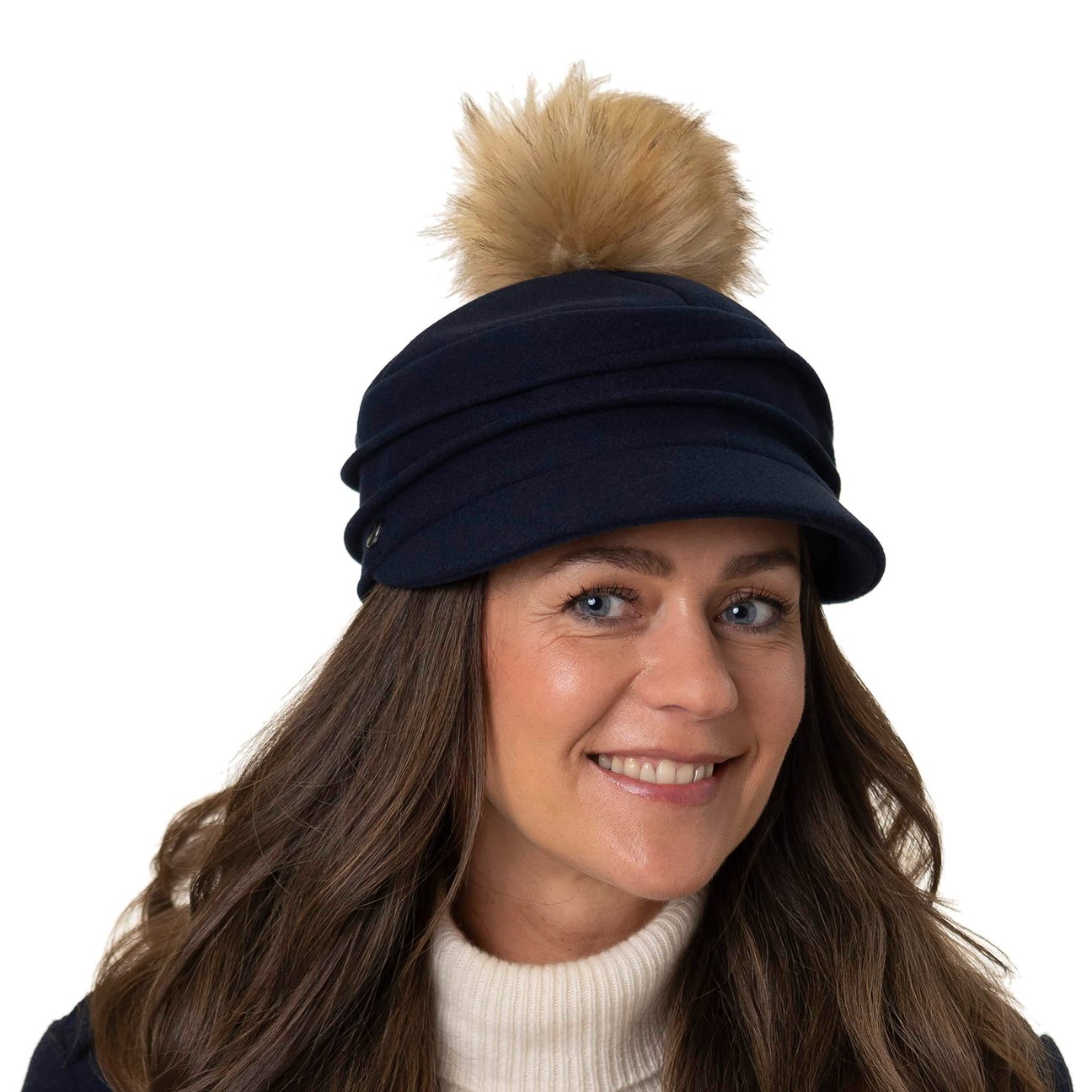 Casquette Plate Lierys Teflon | Laine Mélangée | Fabriquée En Italie | Doublure Polaire | Imperméable Hiver/Automne