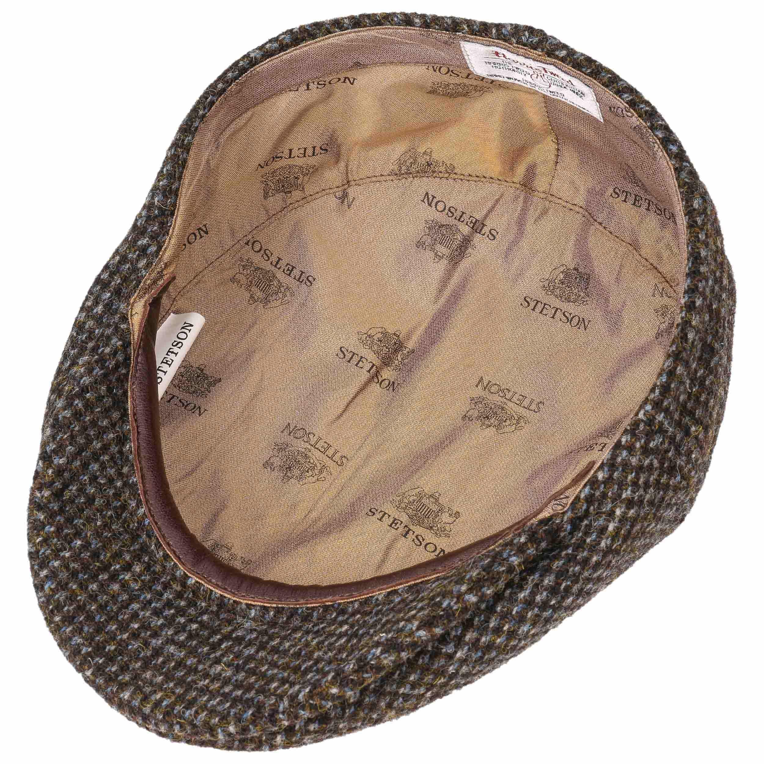 Casquette Plate Stornoway En Tweed Harris - Marron Mousse, Taille 57 (7), 100% Laine, Visière Cousue