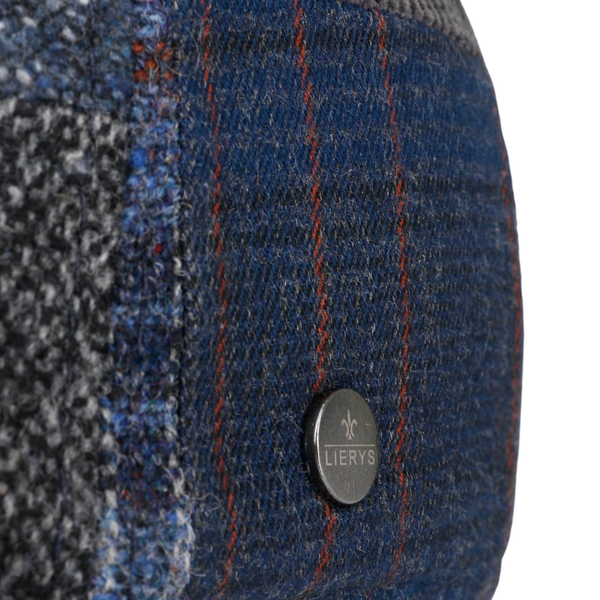 Casquette Plate Homme Patchwork Lierys - Made In Italy - Laine Avec Visière Cuir Et Doublure - Style Rétro Tendance