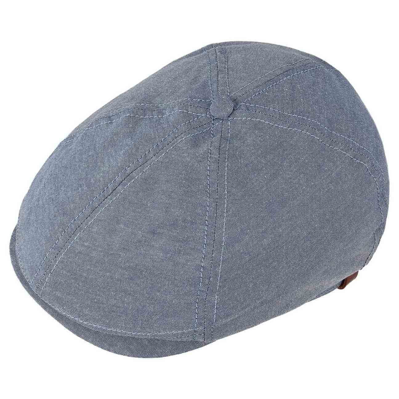 Lierys Twotone Contrast Linnen Pet Heren - Made in Italy flat hat met klep voering voor Lente/Zomer - 55 cm blauw Lierys Twotone Contrast Linnen Pet Heren - Made in Italy flat hat met klep voering voor Lente/Zomer - 55 cm blauw