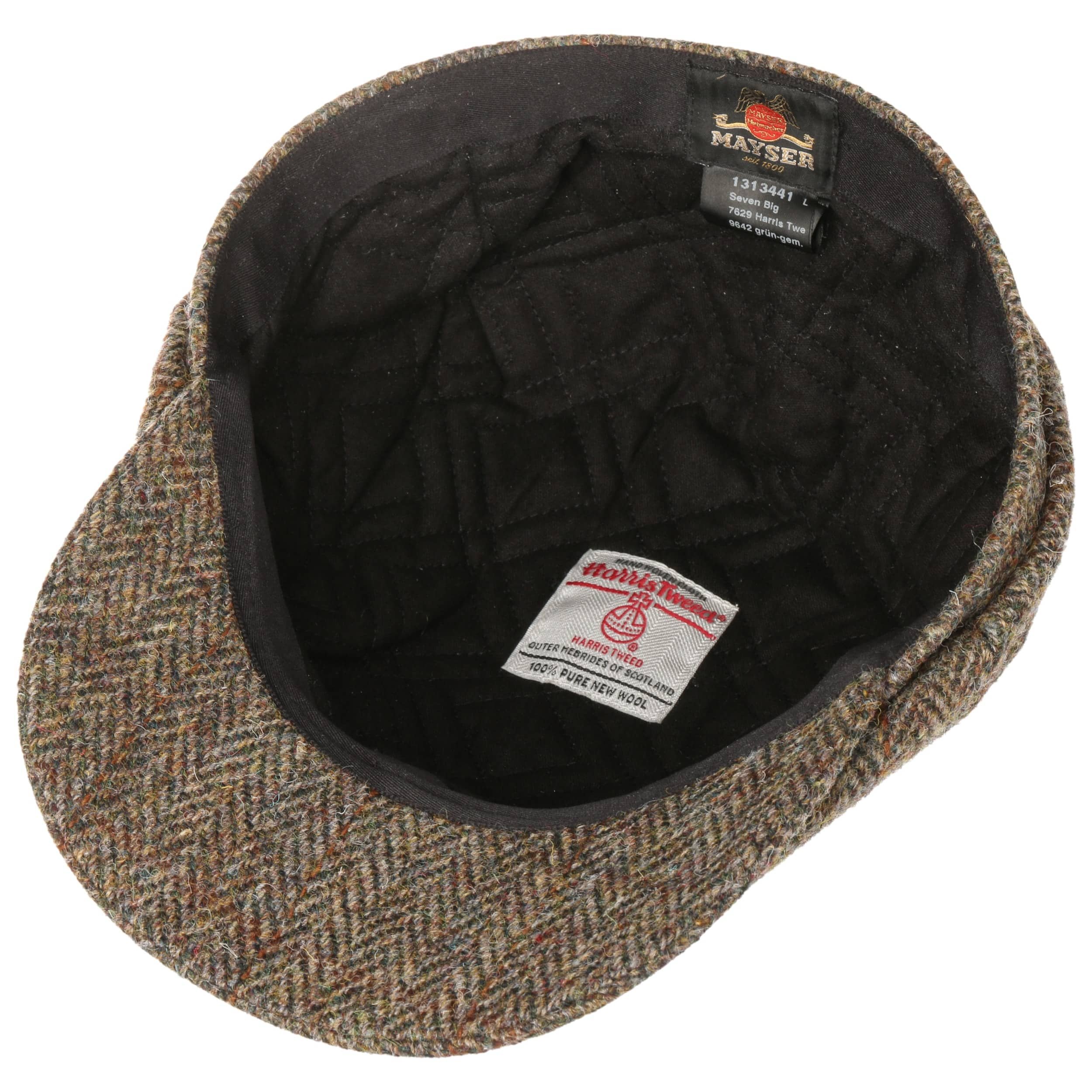 Casquette Plate En Harris Tweed - Tissu écossais En Laine - Modèle Lundale Olive/marron - Jaxon & James - 10