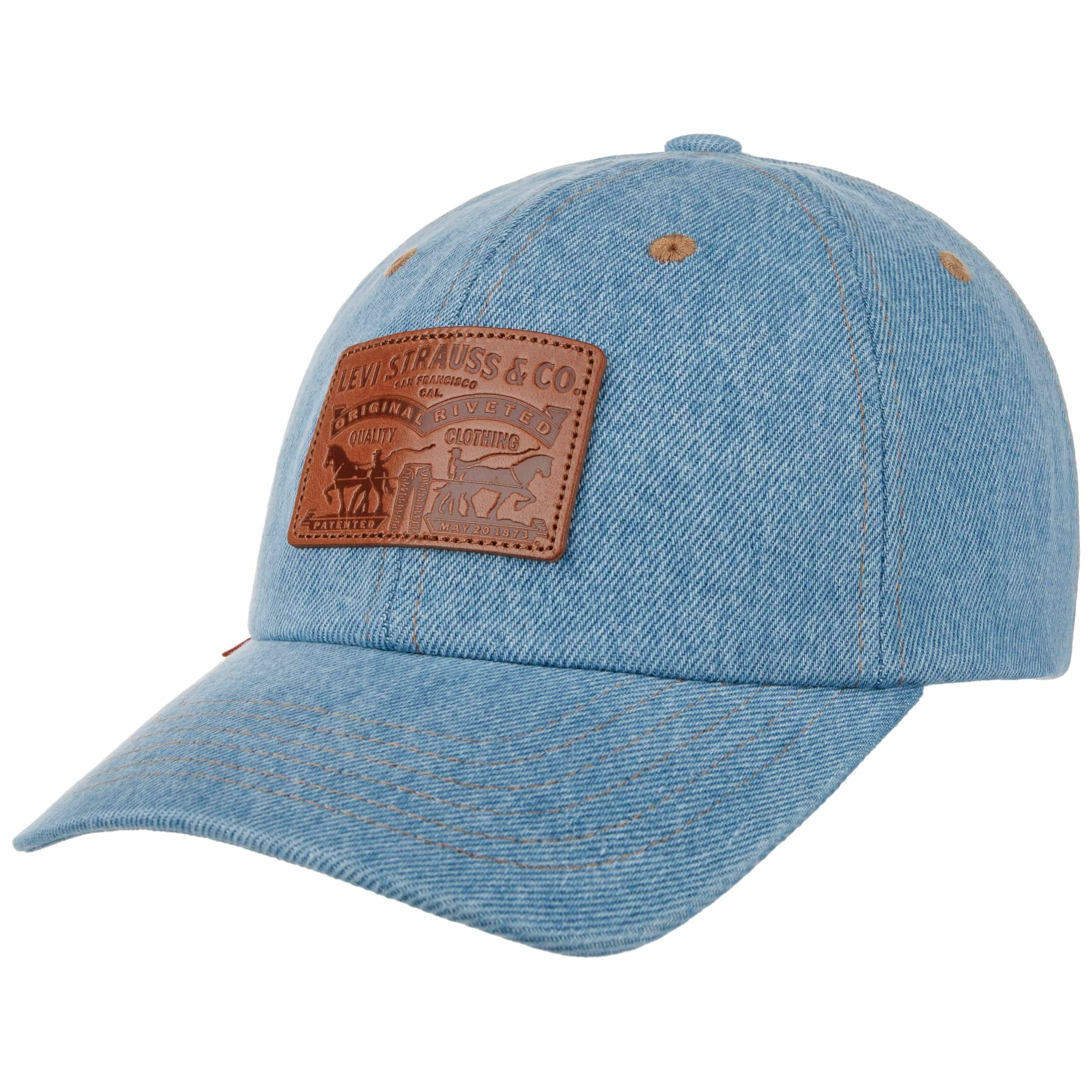 Casquette American Eagle Outfitters Denim Bleu - Dad Hat 6 Panneaux Logo Cuir