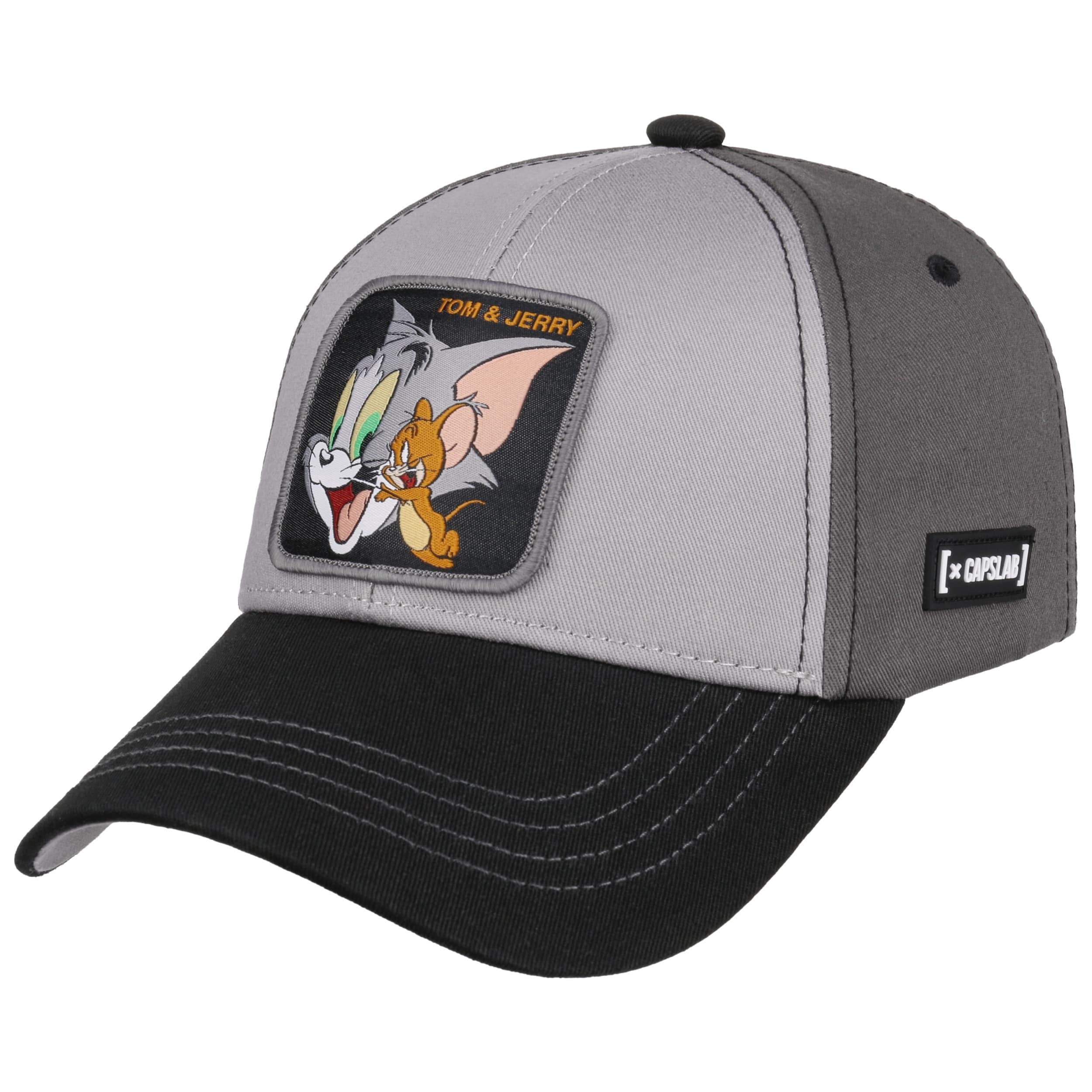 Casquette De Camionneur Tom & Jerry - Capslab - Bleu Et Marron - Taille Unique Réglable - Maille Arrière
