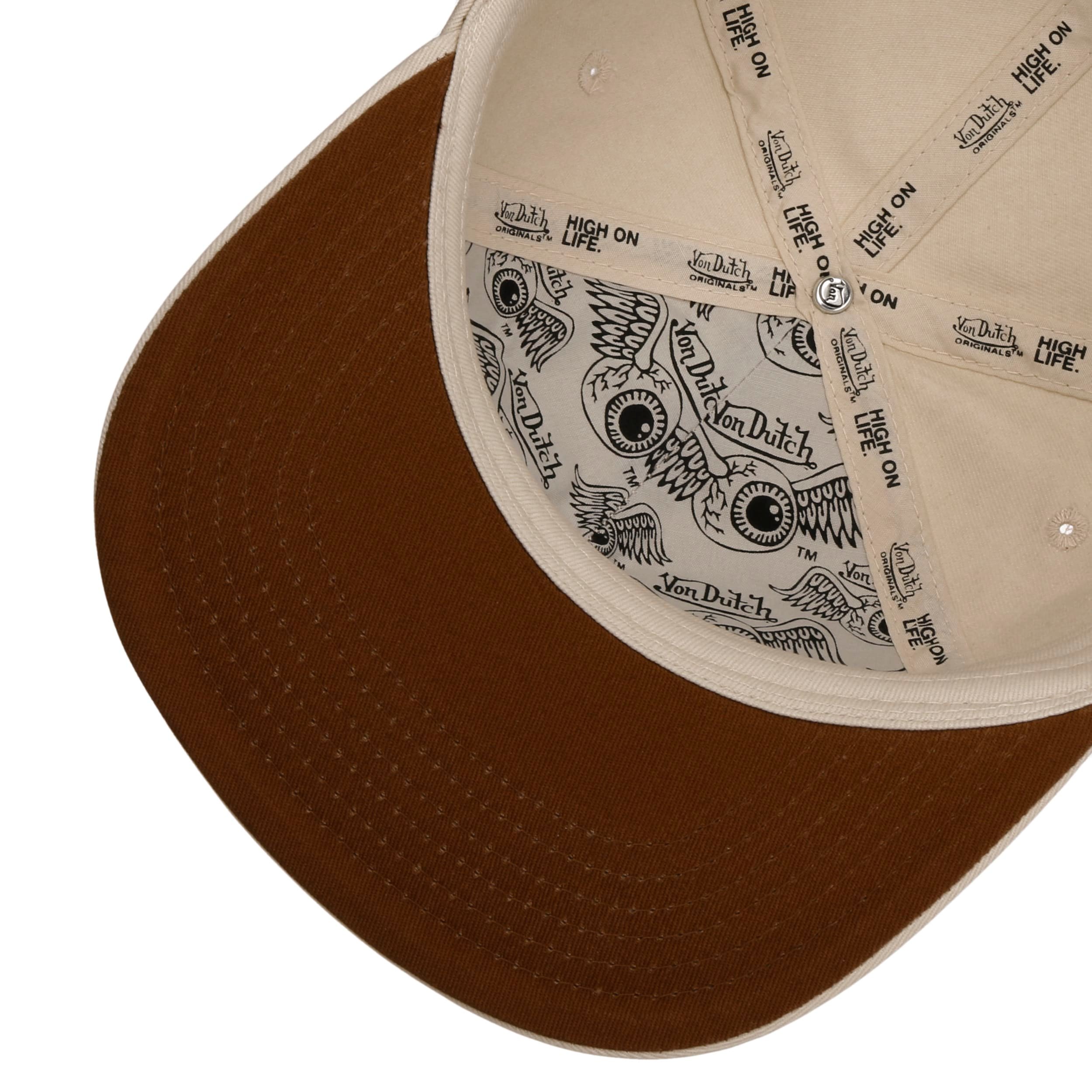 Casquette Von Dutch Enfant - Trucker Ajustable Snapback, Beige, Taille Unique, Filet à L'arrière - 8