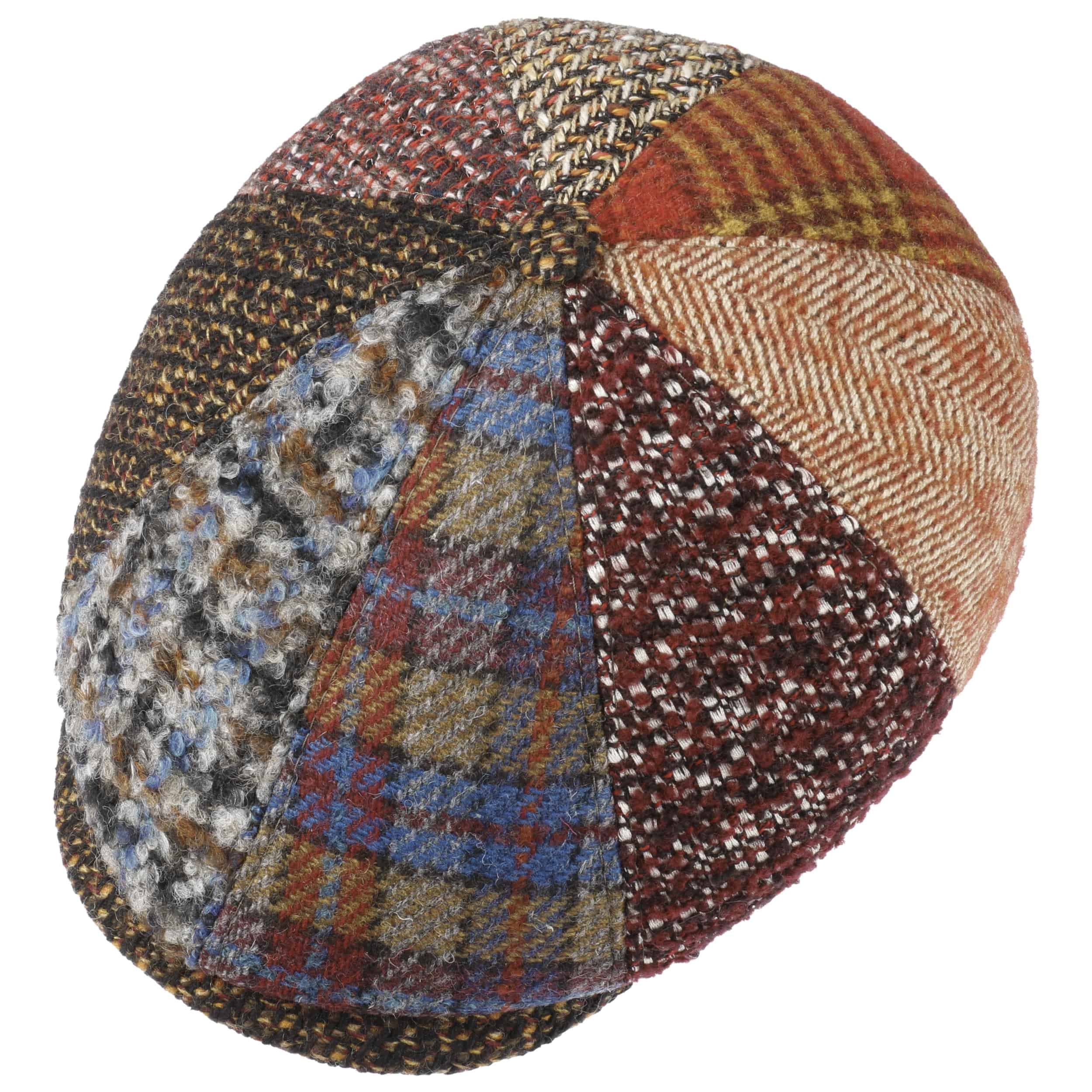 Lierys Casquette Gavroche Carlento Patchwork Laine Homme - Made In Italy - Doublure Hiver Automne