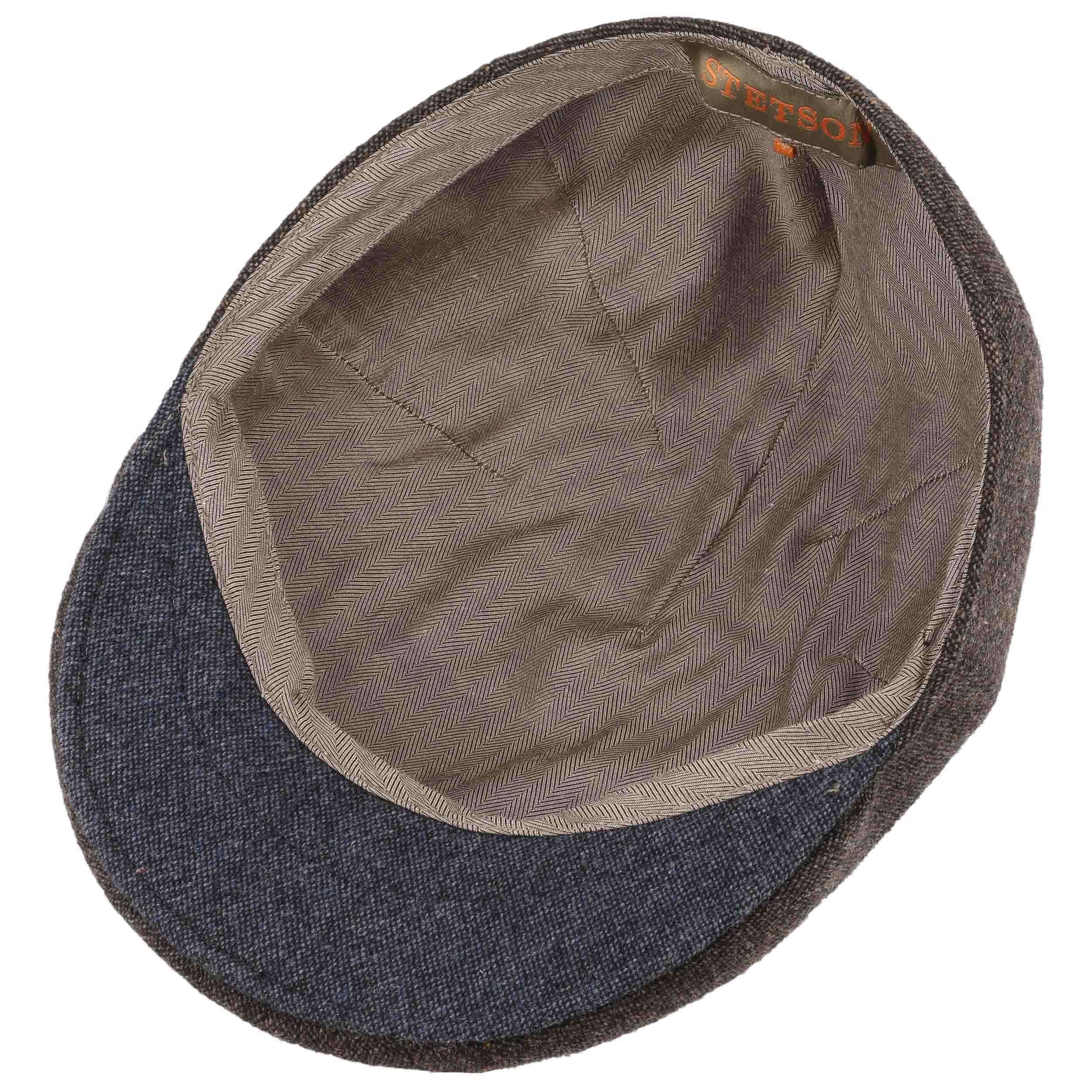 Casquette Plate THE LONDON CAP - Plaid à Chevrons Marron, Cachemire/laine, Taille 58 Cm (L)