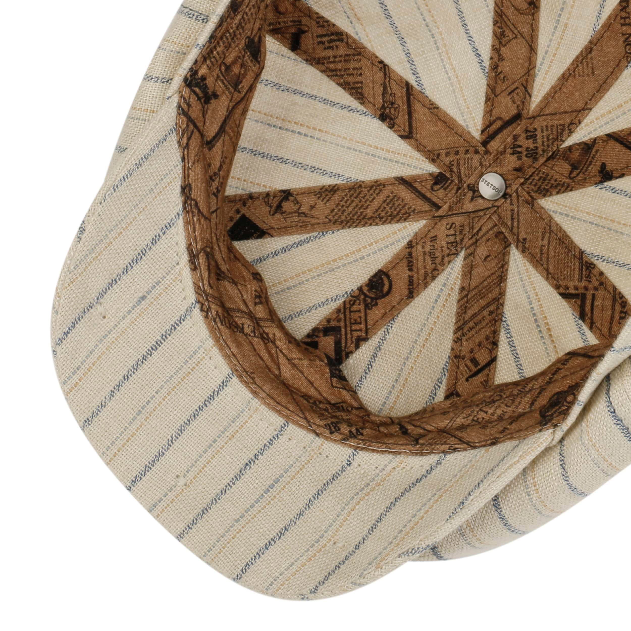 Casquette Plate Stetson Bricksford En Lin - 8 Pans, Visière 4,5 Cm, Doublure Coton, Fabriquée En Allemagne (printemps-été)