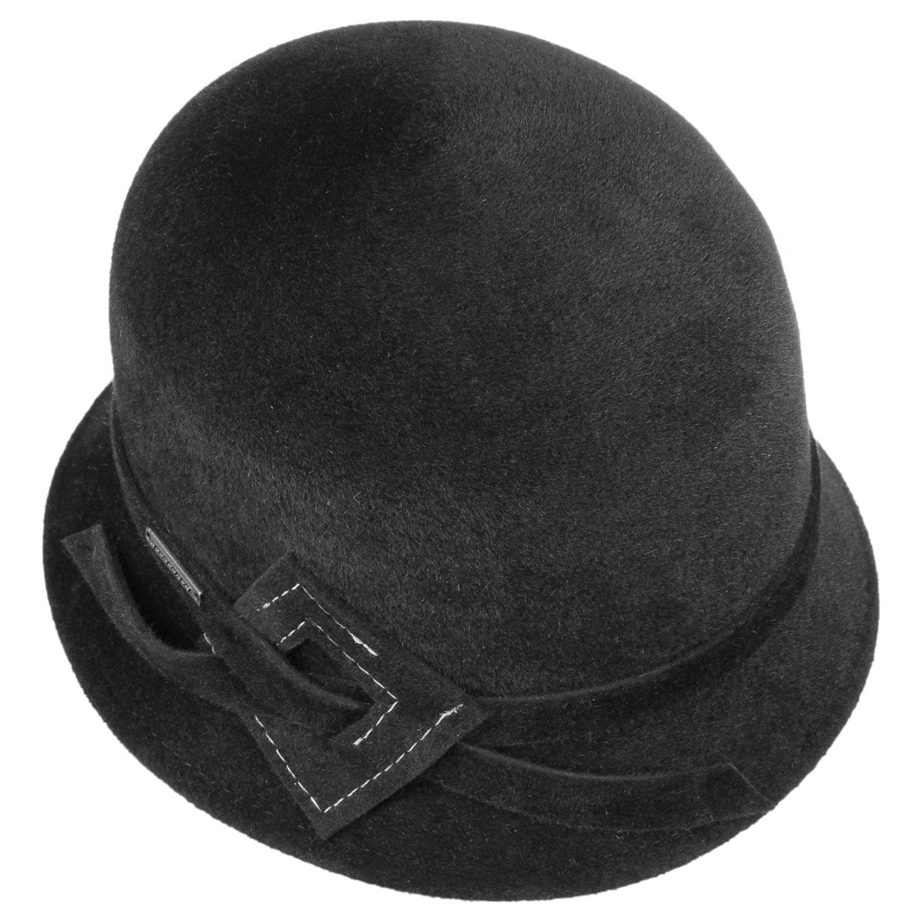 Chapeau Cloche En Feutre De Laine Noir - Marque August, Taille Unique, Occasion