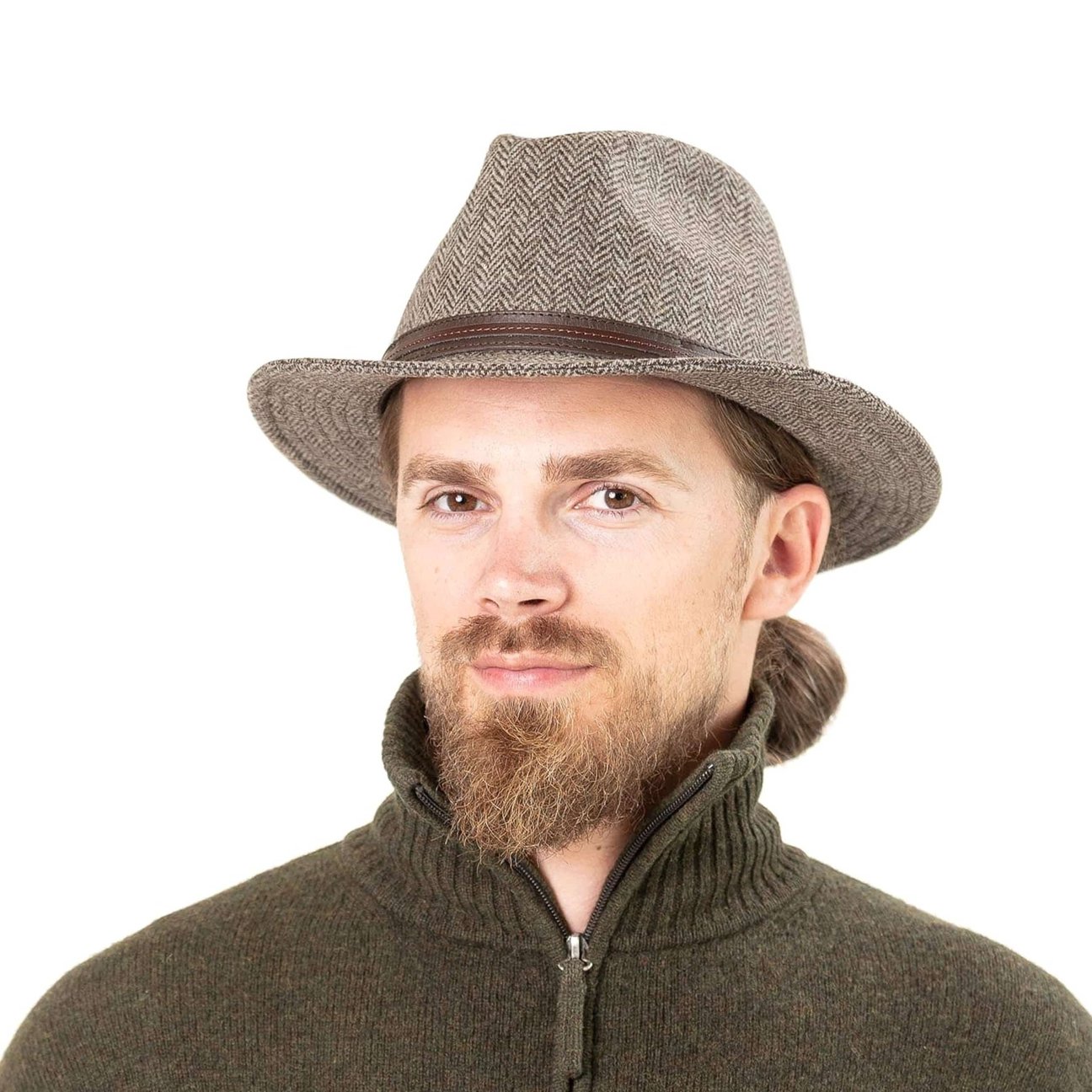 Chapeau Stetson Traveller En Tissu Herringbone - Pour Homme - Style Vintage - Automne/Hiver
