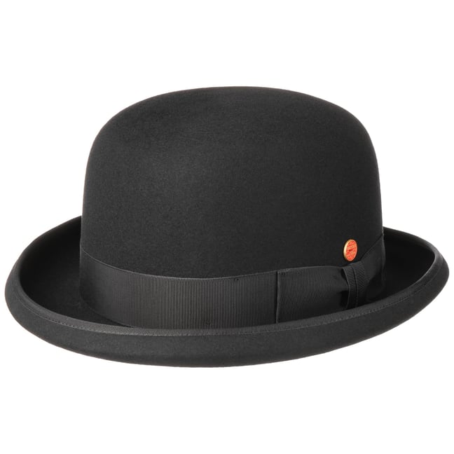 Chapeau Melon 100% Laine - Plumes Amovibles, Doublure Satin - Tailles S à XL - Noir, Marron, Gris, Etc.