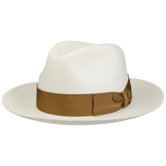 Chapeau Laine Beige Style Bossalino/Panama – Taille 59, Fait Main En Italie