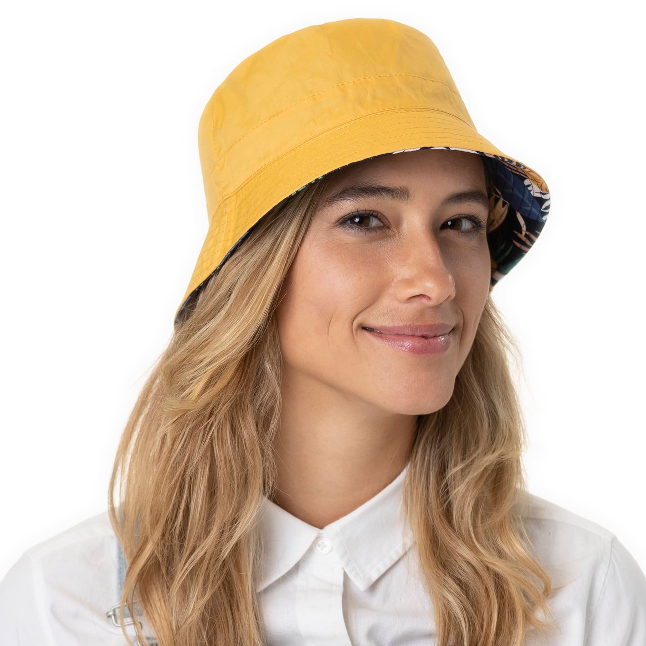 Chapeau Seau Réversible Taille S – Motif Poisson, 100% Coton, Bleu, Pour Enfant
