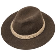 Chapeau Tyrolien Feutre Blanc - Cordon Rouge - Déguisement Traditionnel