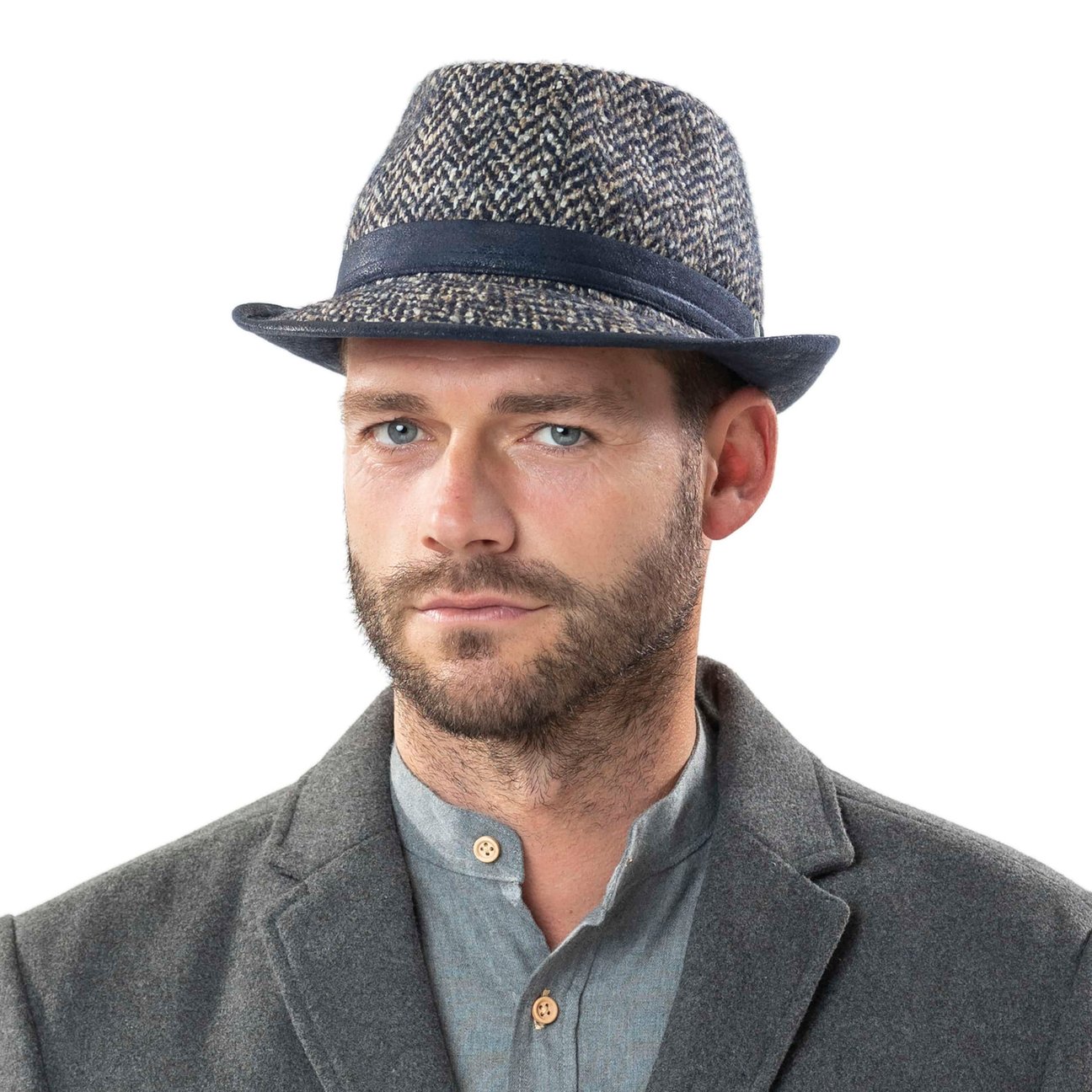 Chapeau Trilby En Laine Deux Tons - Fabriqué En Italie - Doublure Coton - Automne/Hiver - 11