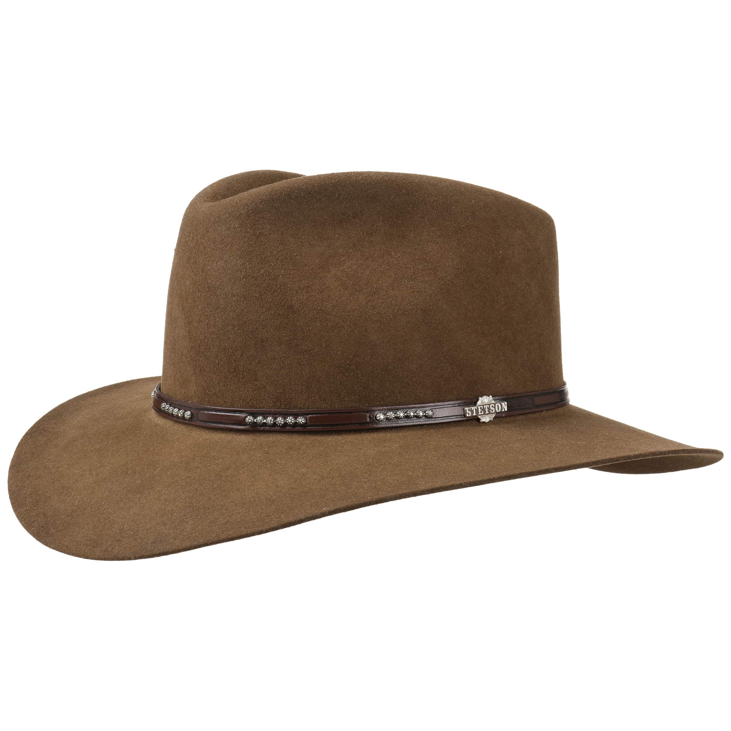 Chapeau Cowboy Stetson Vintage Marron 4X Castor - Taille 7 3/8 - Vrai Castor - état Impeccable