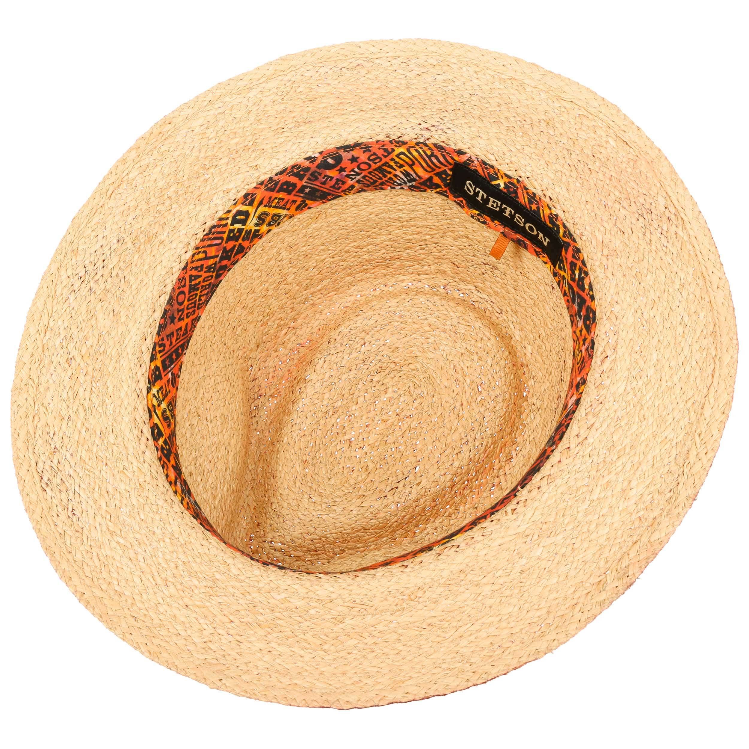 STETSON Chapeau De Raphia Barnell Traveller Homme - Élégant Chapeau En Paille D'Été Avec Bandeau Cuir Pour Soleil, Printemps Et Été