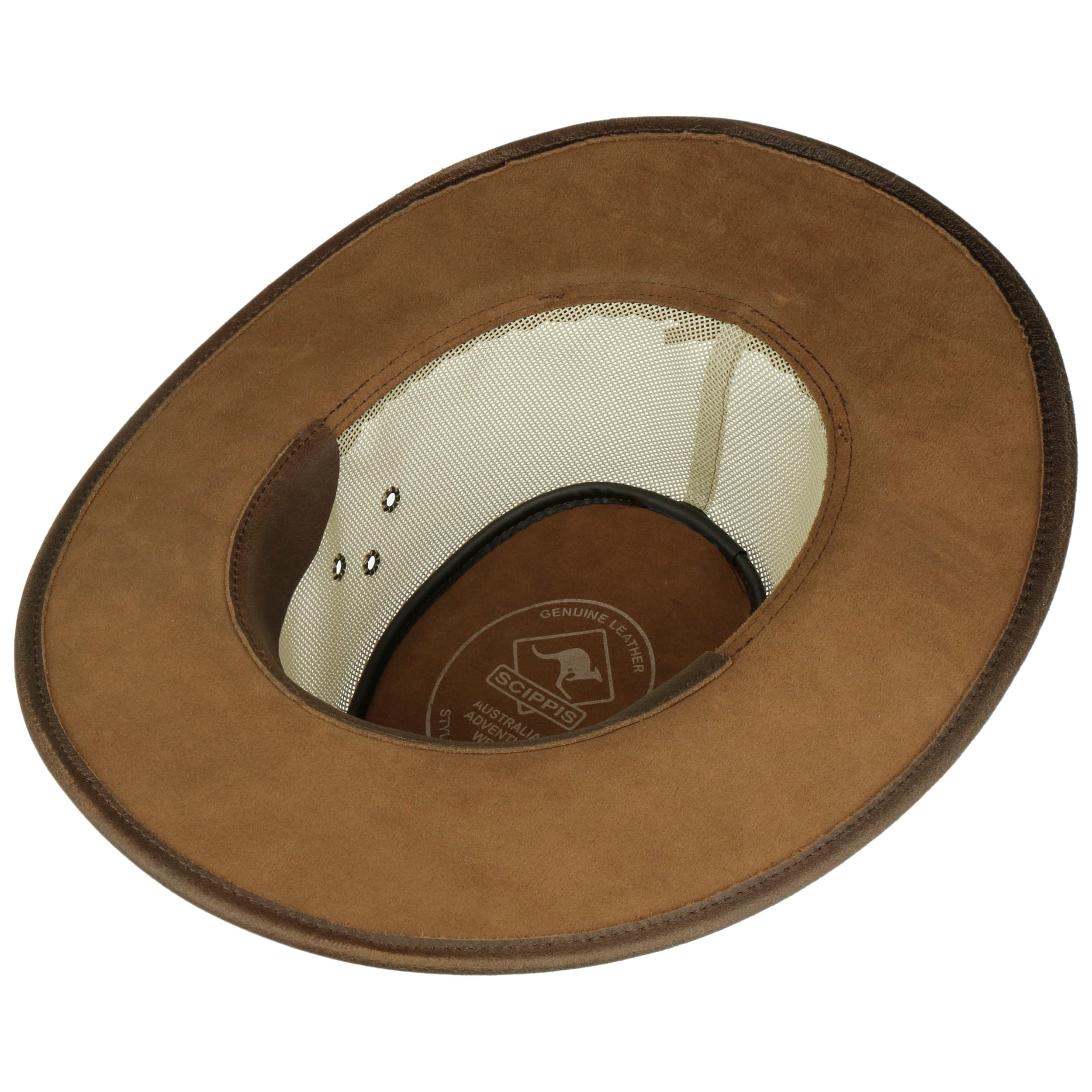 Chapeau De Cowboy En Cuir Scippis TOWNSVILLE - Marron, Taille S, Bord 6