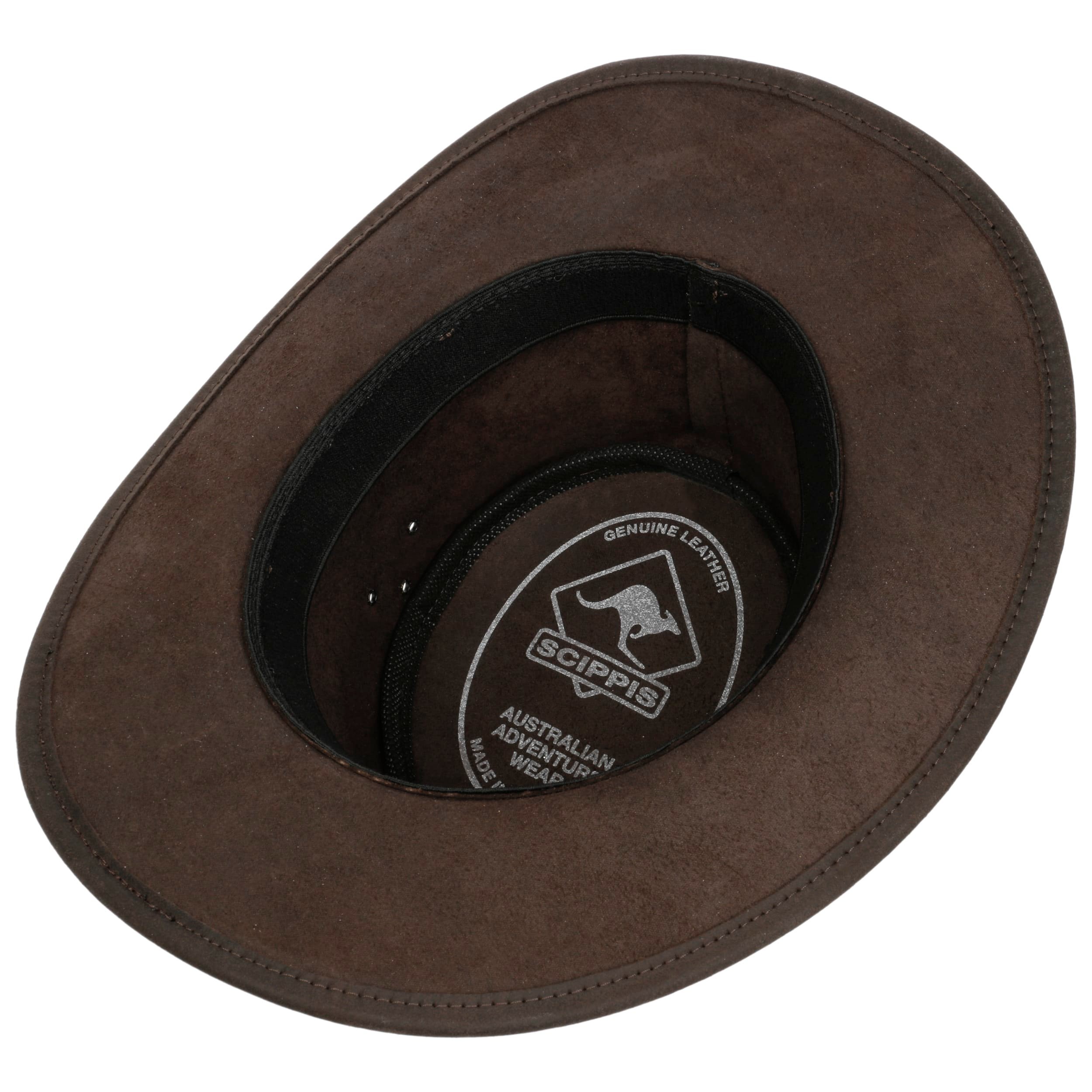 Chapeau Cowboy En Cuir Scippis Townsville – Marron – Taille S à XL – Neuf