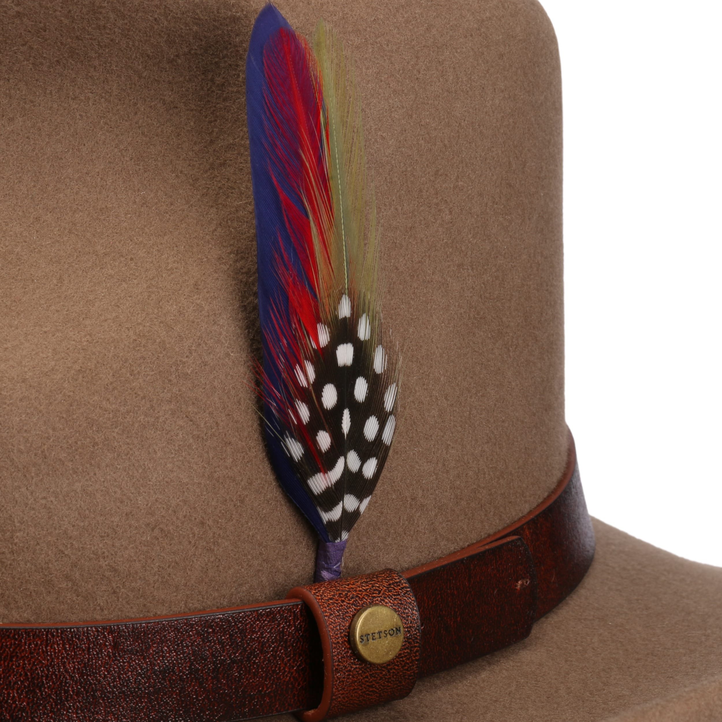 Chapeau Stetson Oklahoma En Feutre De Laine - Pour Homme - Bandeau Cuir, Large Bords 9cm - Automne-Hiver, Imperméable