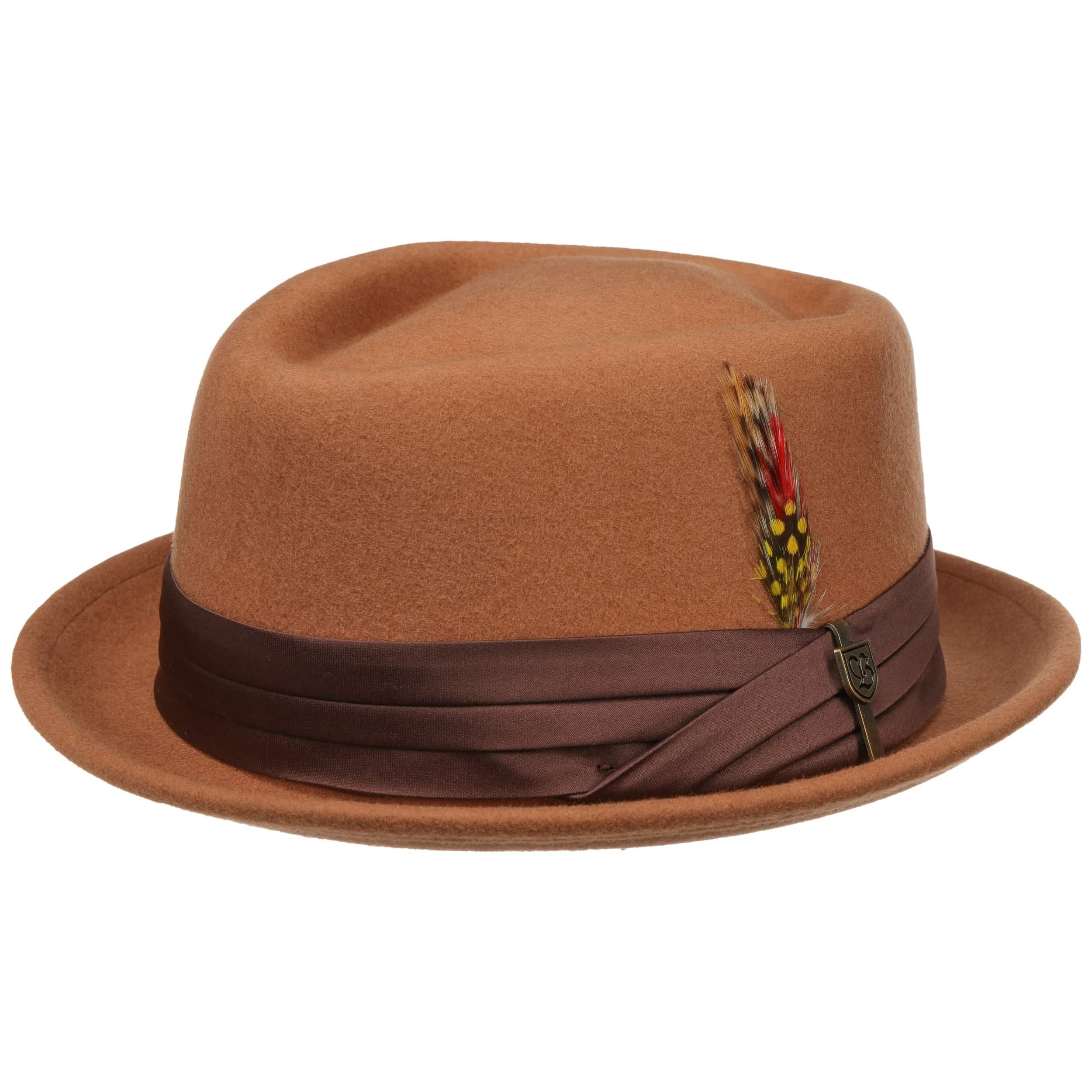Chapeau Fedora Feutre Pour Homme - Bord Roulé, Avec Plumes - Taille M (56-58 Cm) - Style Vintage Jazz/café - Coton/polyester