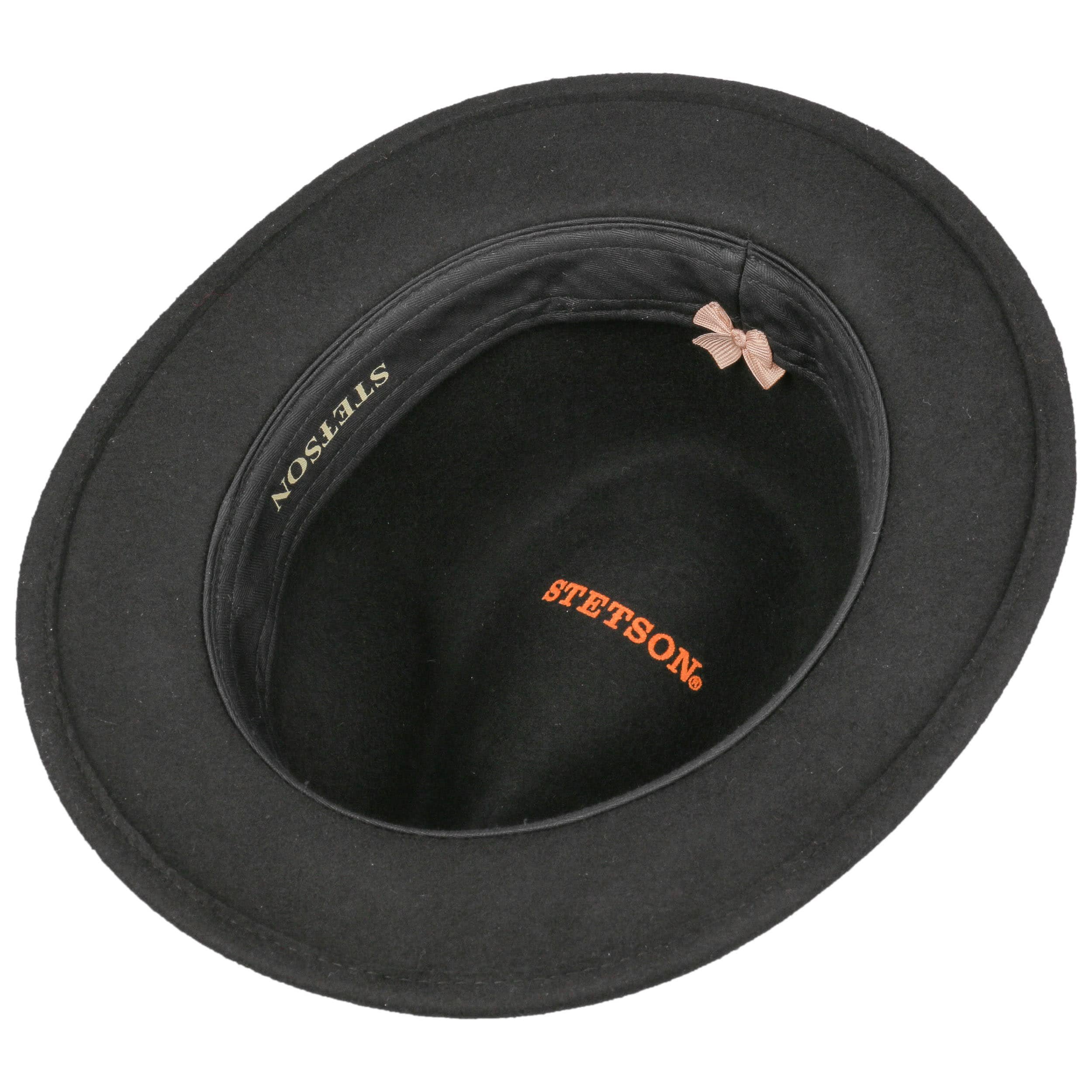 Chapeau Stetson T55 En Feutre Noir - Modèle Rare, Taille 55, Neuf Sans étiquette, Style Souple