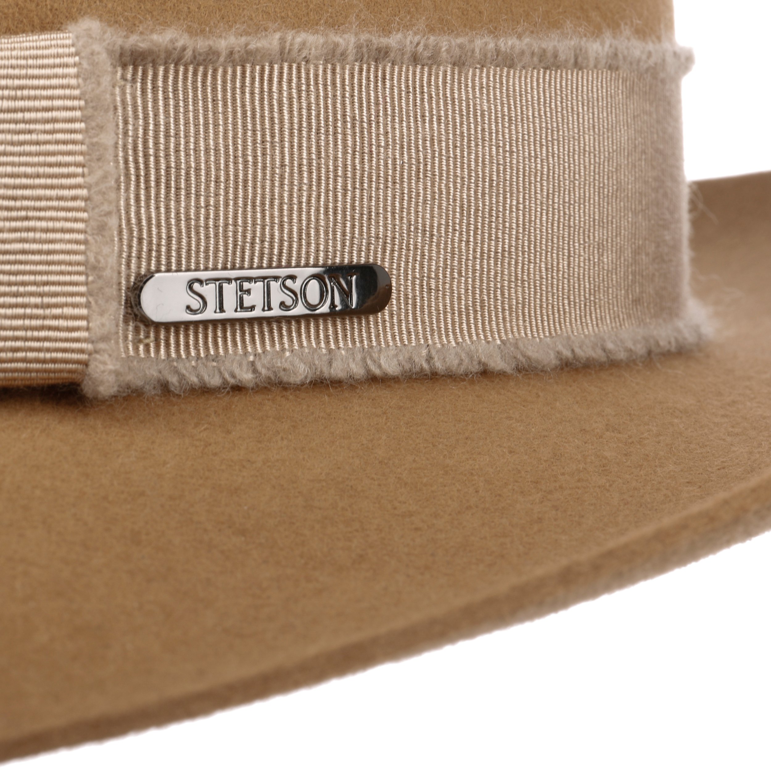Chapeau Cowboy Feutre Stetson Sheplers – Noir, Taille 7 1/2, Bande Cuir Et Plumes, Vintage