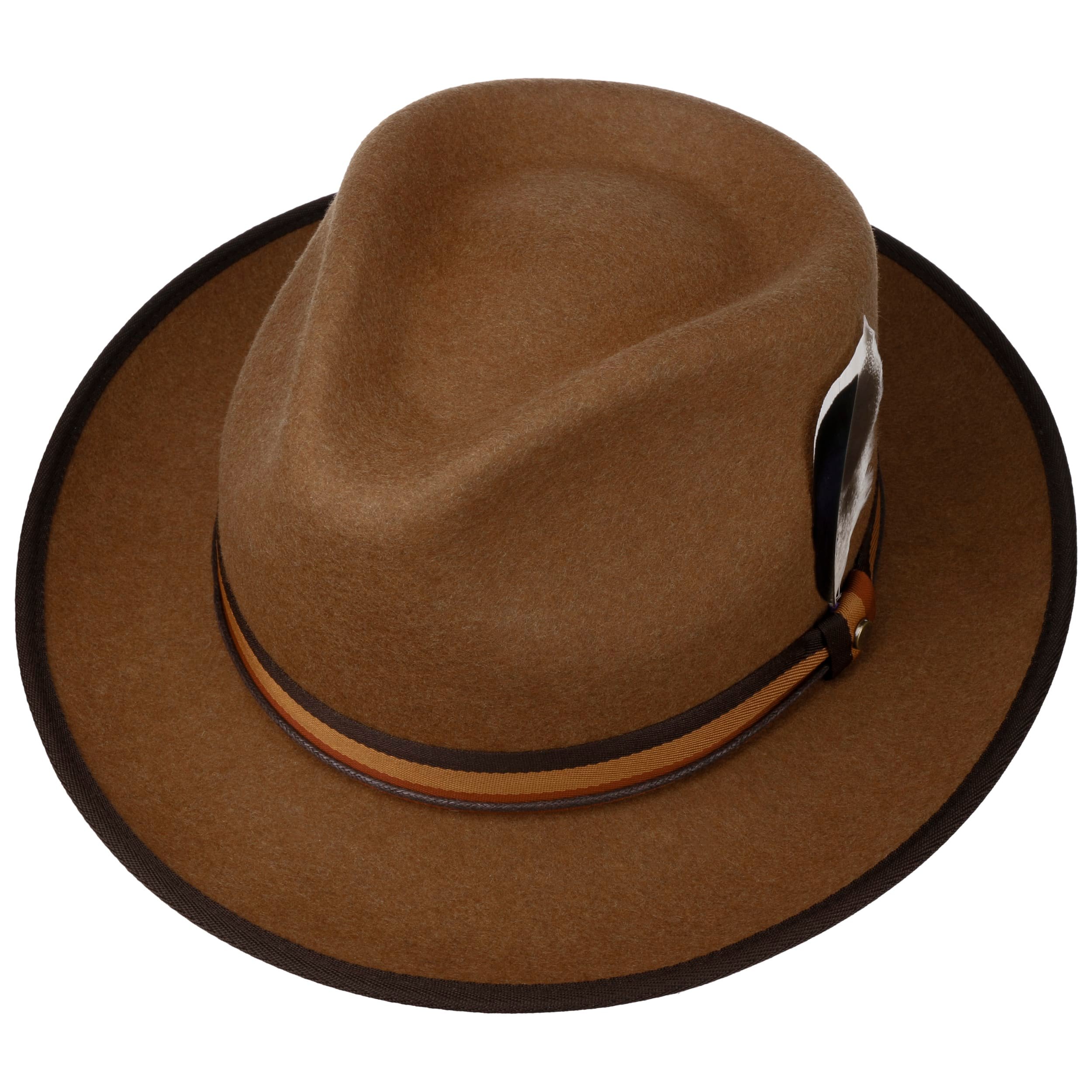 Chapeau De Cowboy Bailey 100% Laine - Marron, Taille 7 (56 Cm) - Vintage Avec Taches