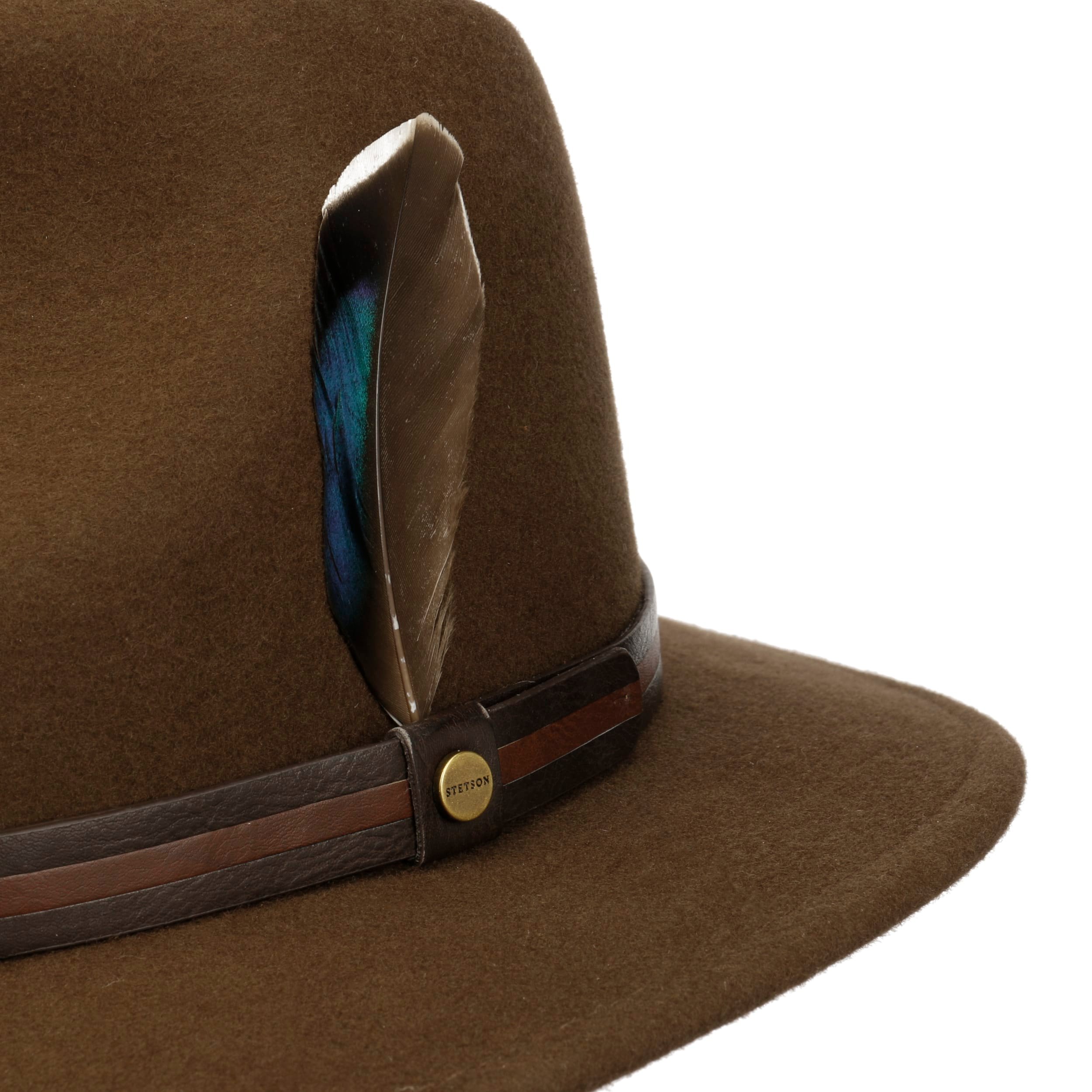 Chapeau Stetson Traveller En Feutre De Laine - Fabriqué En UE, Hydrofuge, Avec Bandeau Cuir, Pour Randonnée, Style Casual