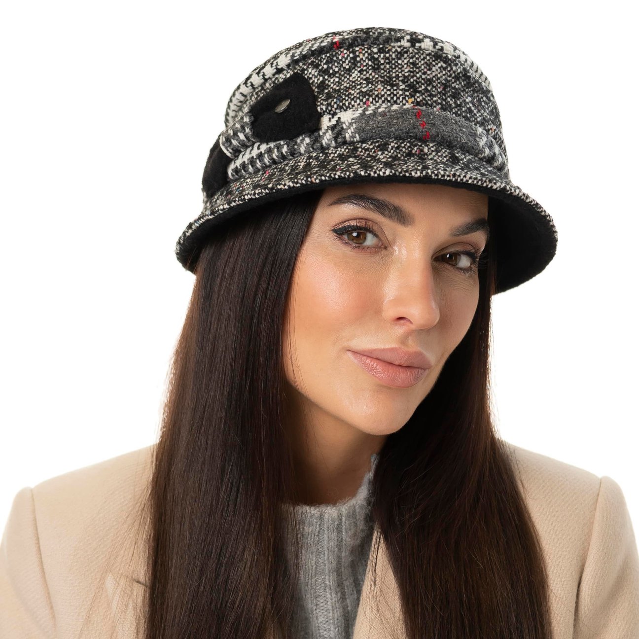 Chapeau Cloche En Laine Pour Femme - Fabriqué En Italie, Avec Visière - Taille Unique, Pour L'automne Et L'hiver - 8