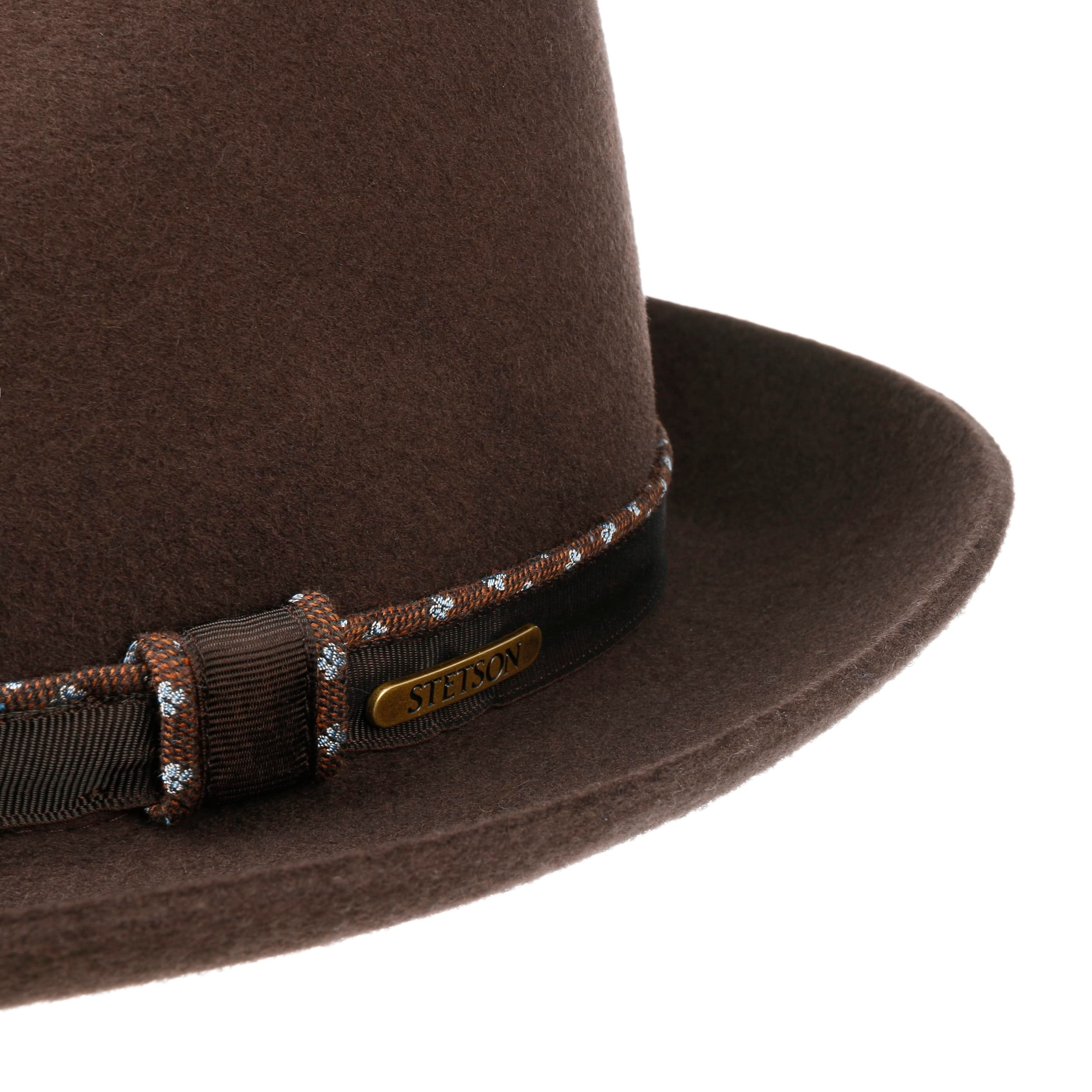 Chapeau Melon En Laine Shetland Homme - Fabriqué En Italie, Doublé, Ruban Gros Grain, Style Rétro