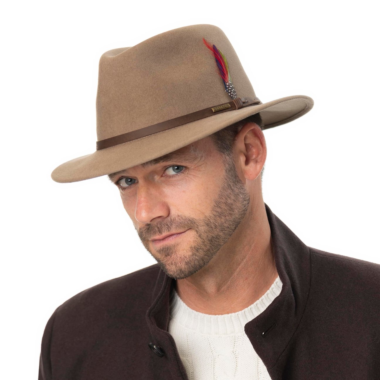 Chapeau Stetson Traveller En Tissu Herringbone – Pour Randonnée, Look Vintage, Doublure Polaire