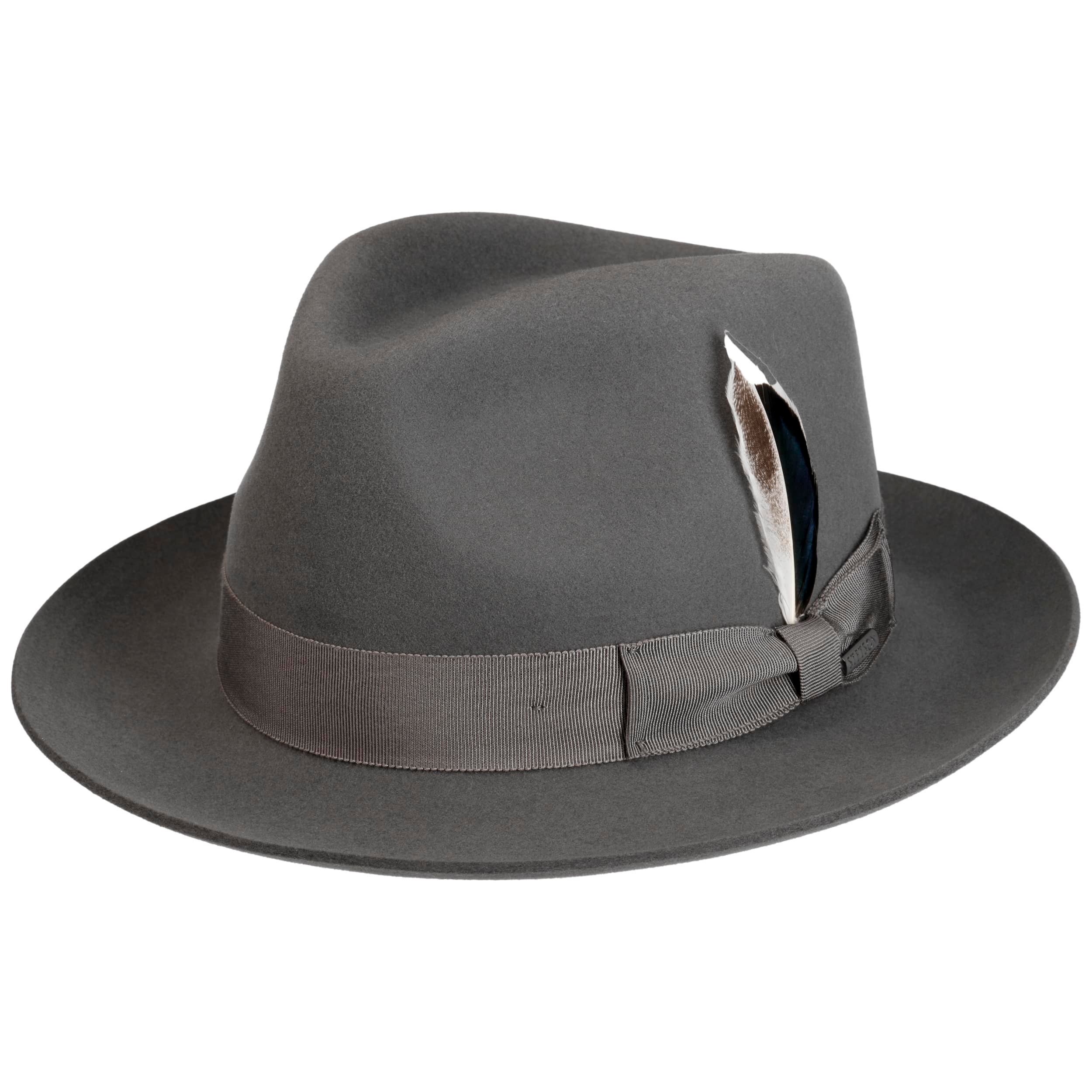 Chapeau Haut-de-forme / Fedora En Laine Pour Homme - Style Steampunk, Magicien - Gris - Taille Unique 54-56 Cm