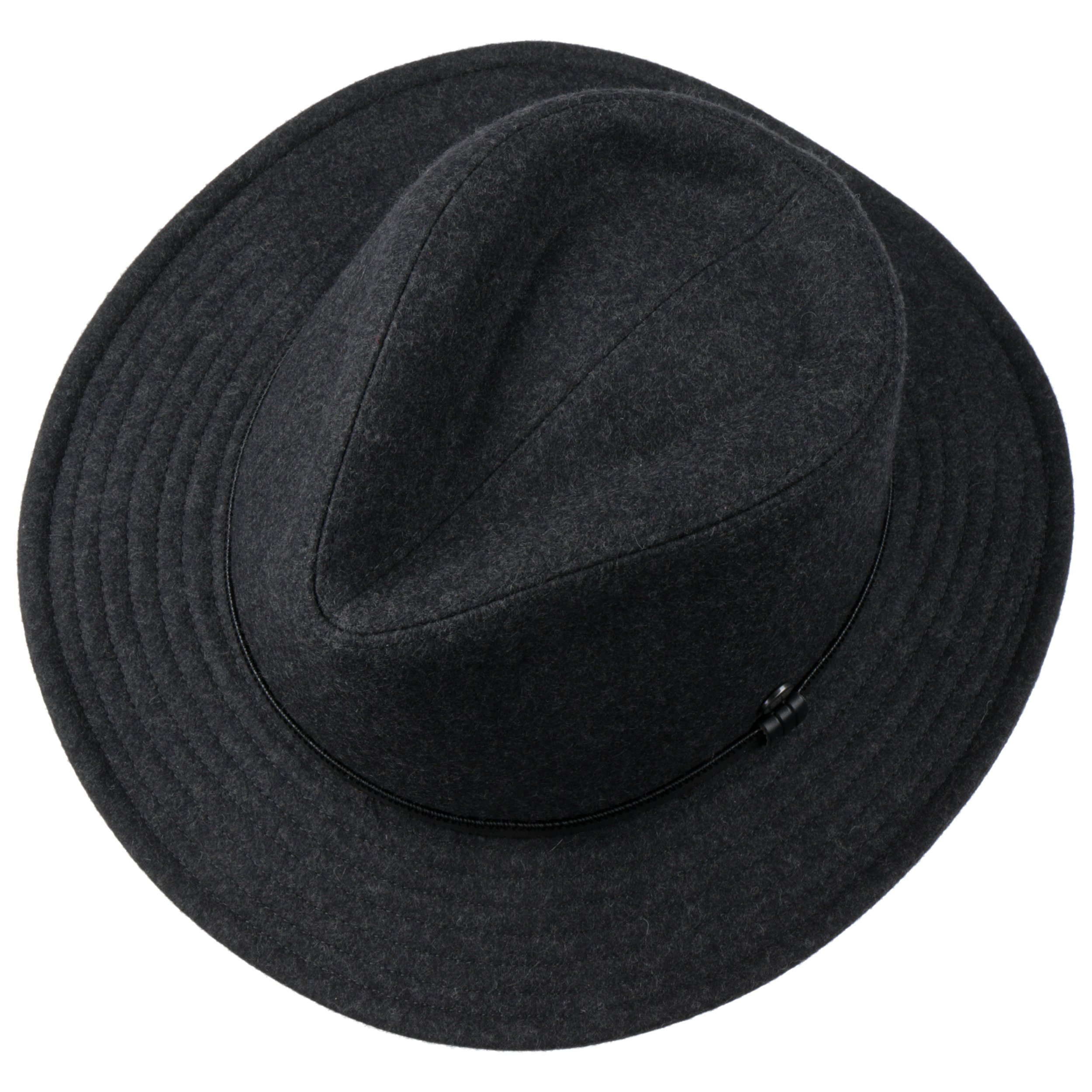 Chapeau En Laine Bertonico Player - Fabriqué En Italie, Doublure Viscose, Bords 4 Cm