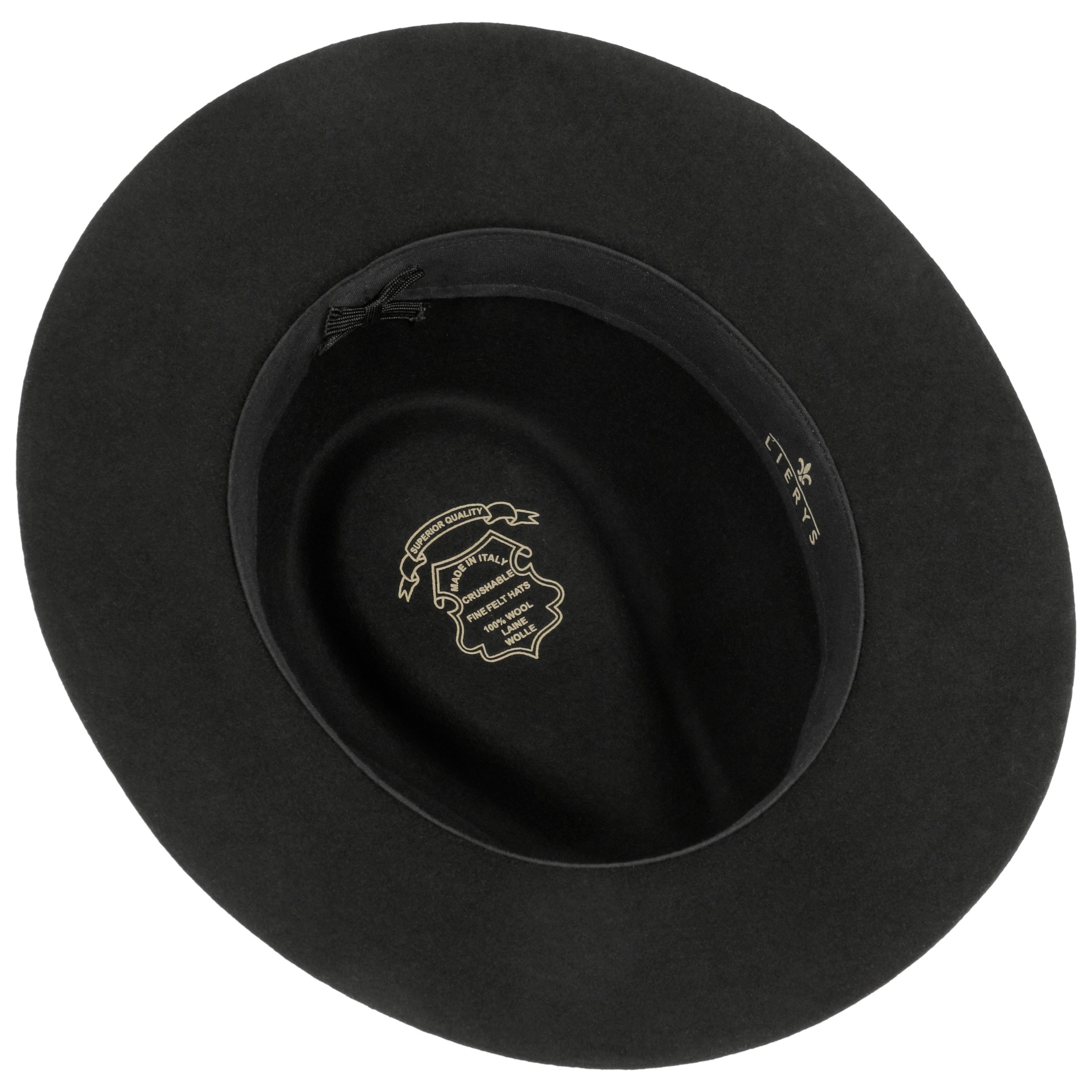 Chapeau Trilby En Laine Deux Tons Fabriqué En Italie - Pour Femme/homme, Doublure Coton, Ruban Gros Grain