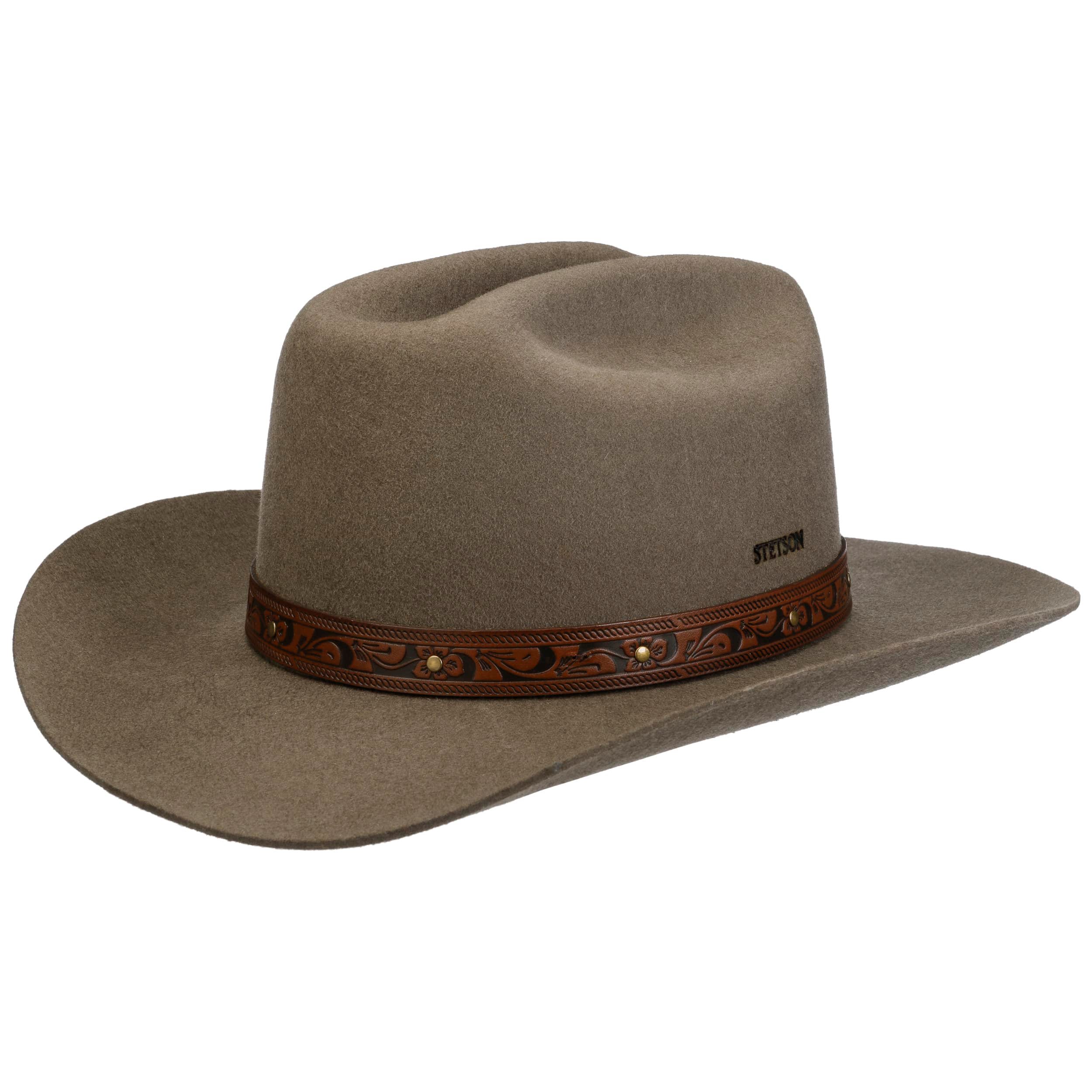 Chapeau De Cowboy Stetson En Laine - Marron Avec Boucle - Style Festival